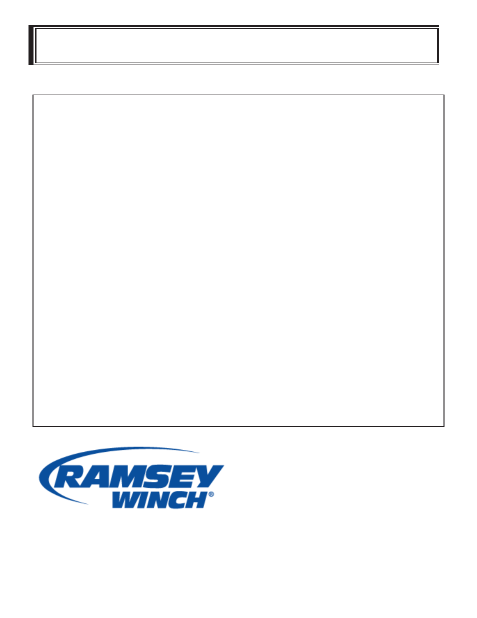 Ramsey winch company | Ramsey Winch DC-200 SERIES LEVER User Manual | Page 26 / 26