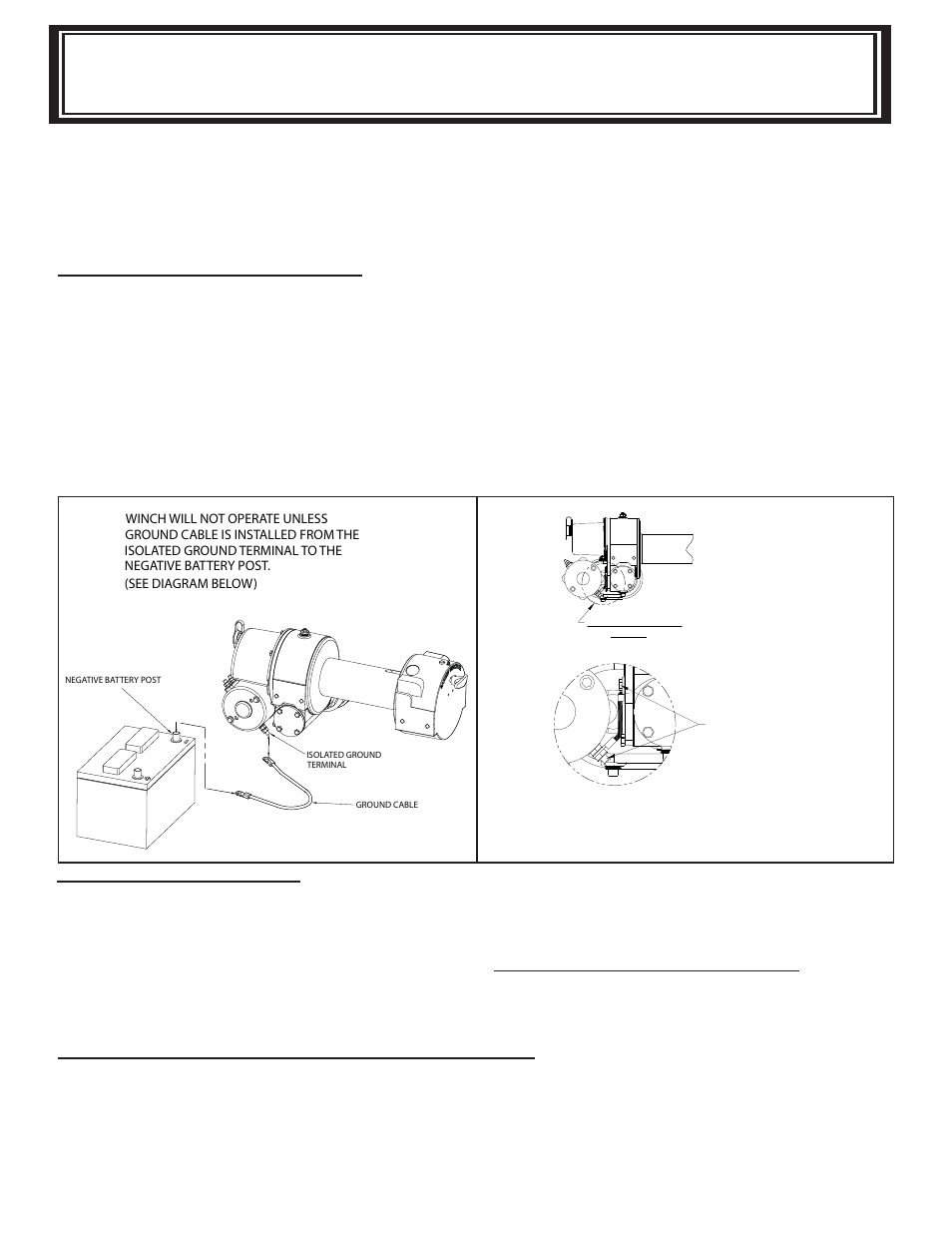 Electrical connections, Adjusting the oil cooled worm brake, Cable installation | Winch mounting | Ramsey Winch DC-200 SERIES LEVER User Manual | Page 6 / 26