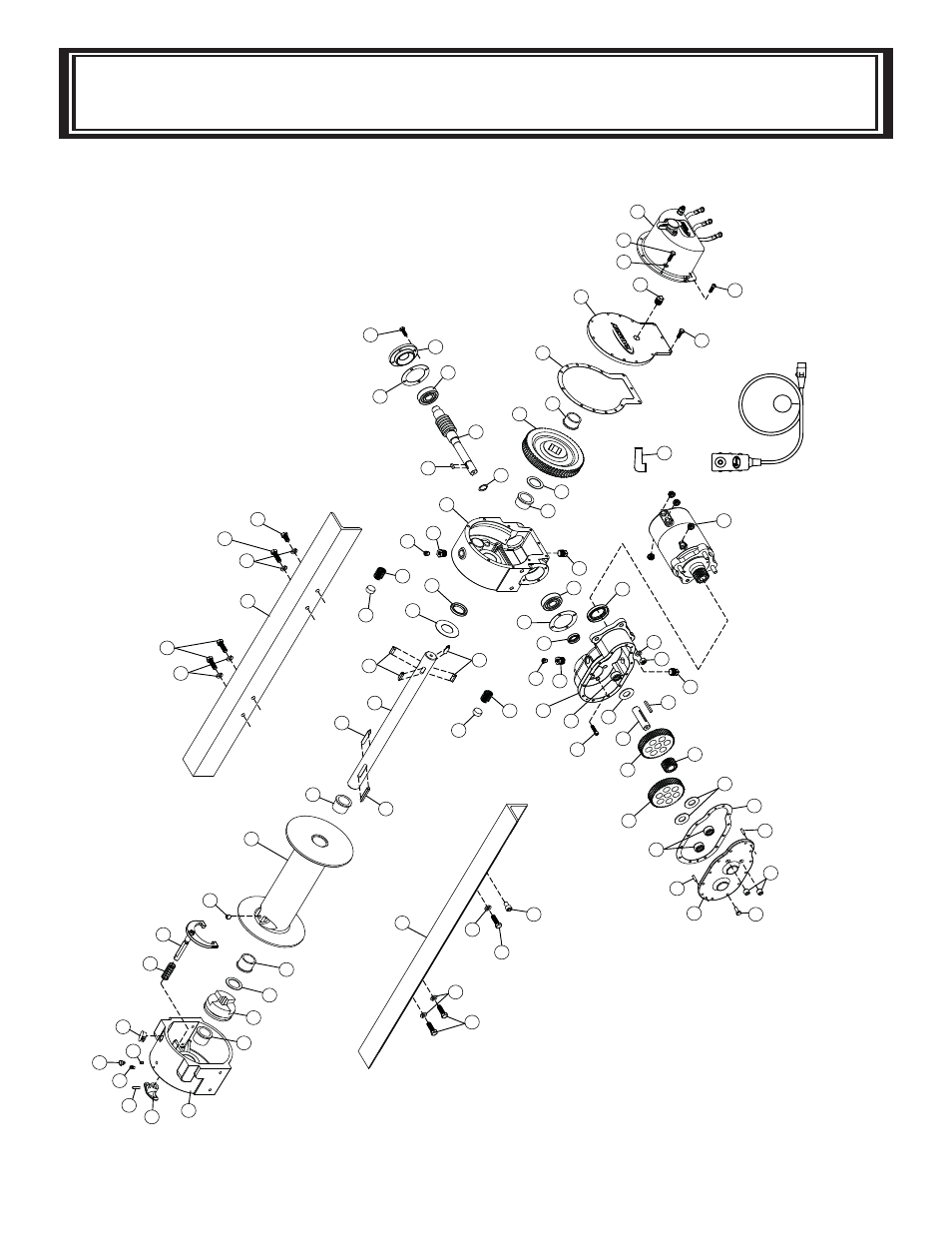 Dc-200 series exploded drawing, See p a ge 23 for component breakdown | Ramsey Winch DC-200 SERIES RAM-LOK User Manual | Page 22 / 28