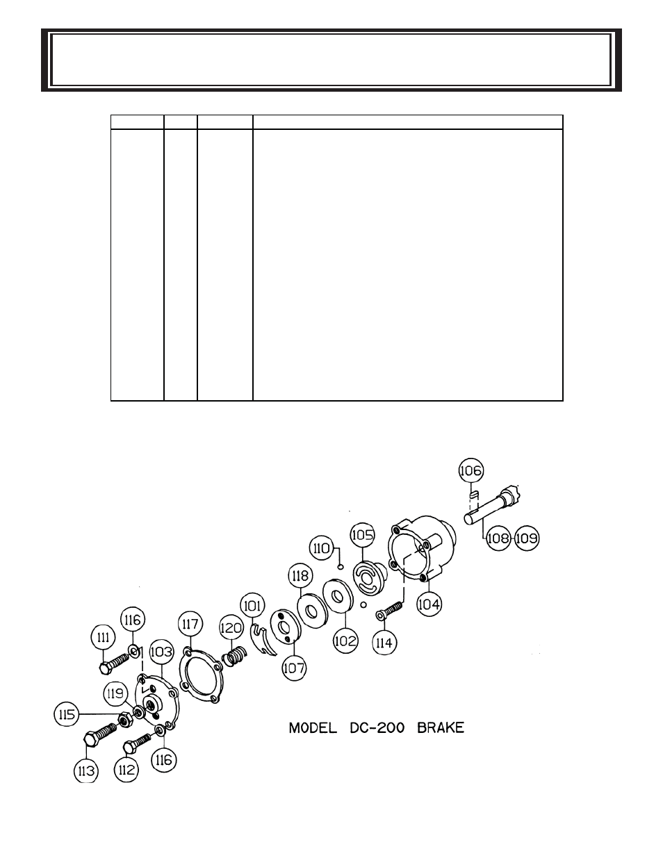 Dc-200 brake exploded drawing | Ramsey Winch DC-200 SERIES RAM-LOK User Manual | Page 24 / 28