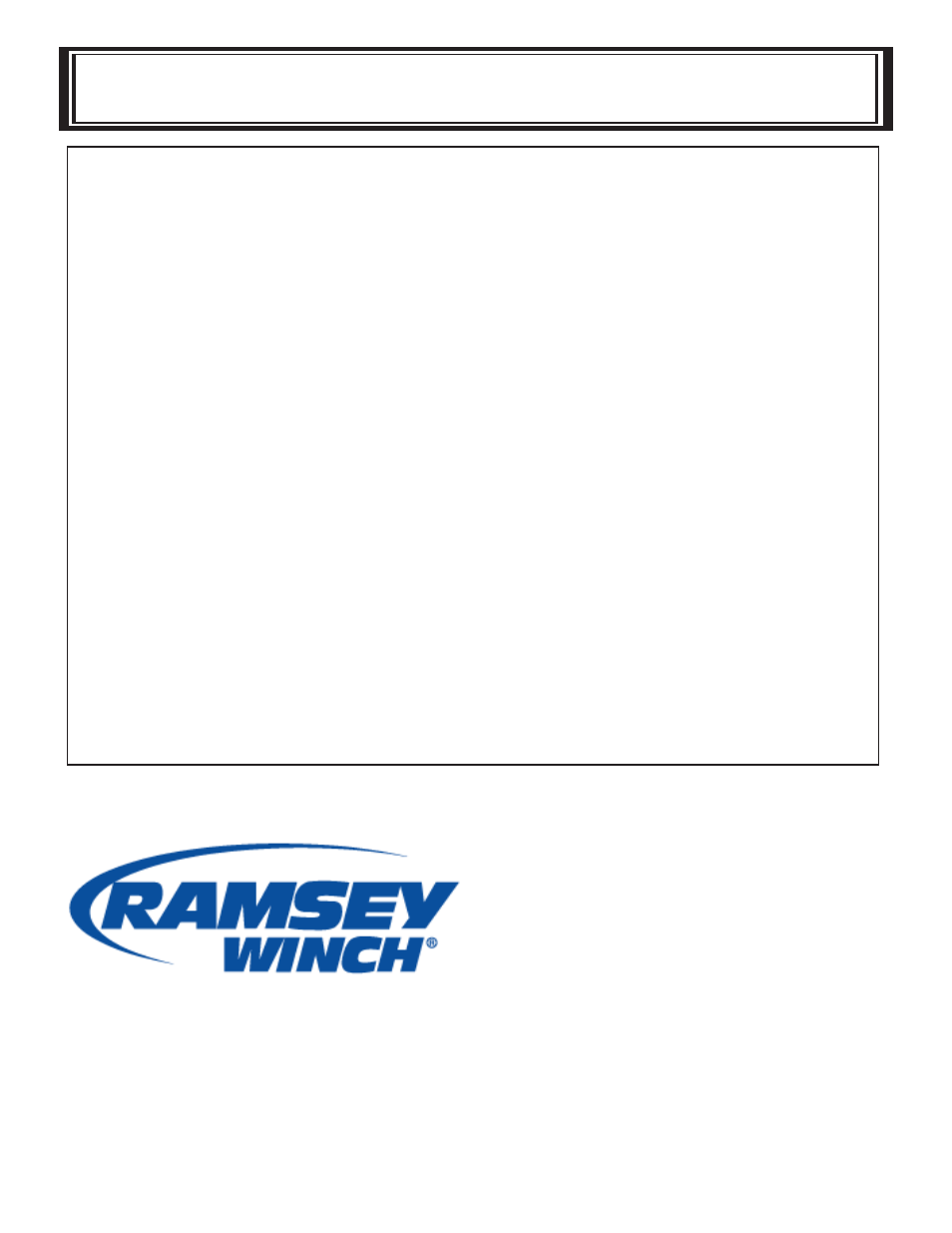 Ramsey winch company | Ramsey Winch DC-300 RAM-LOK User Manual | Page 26 / 26