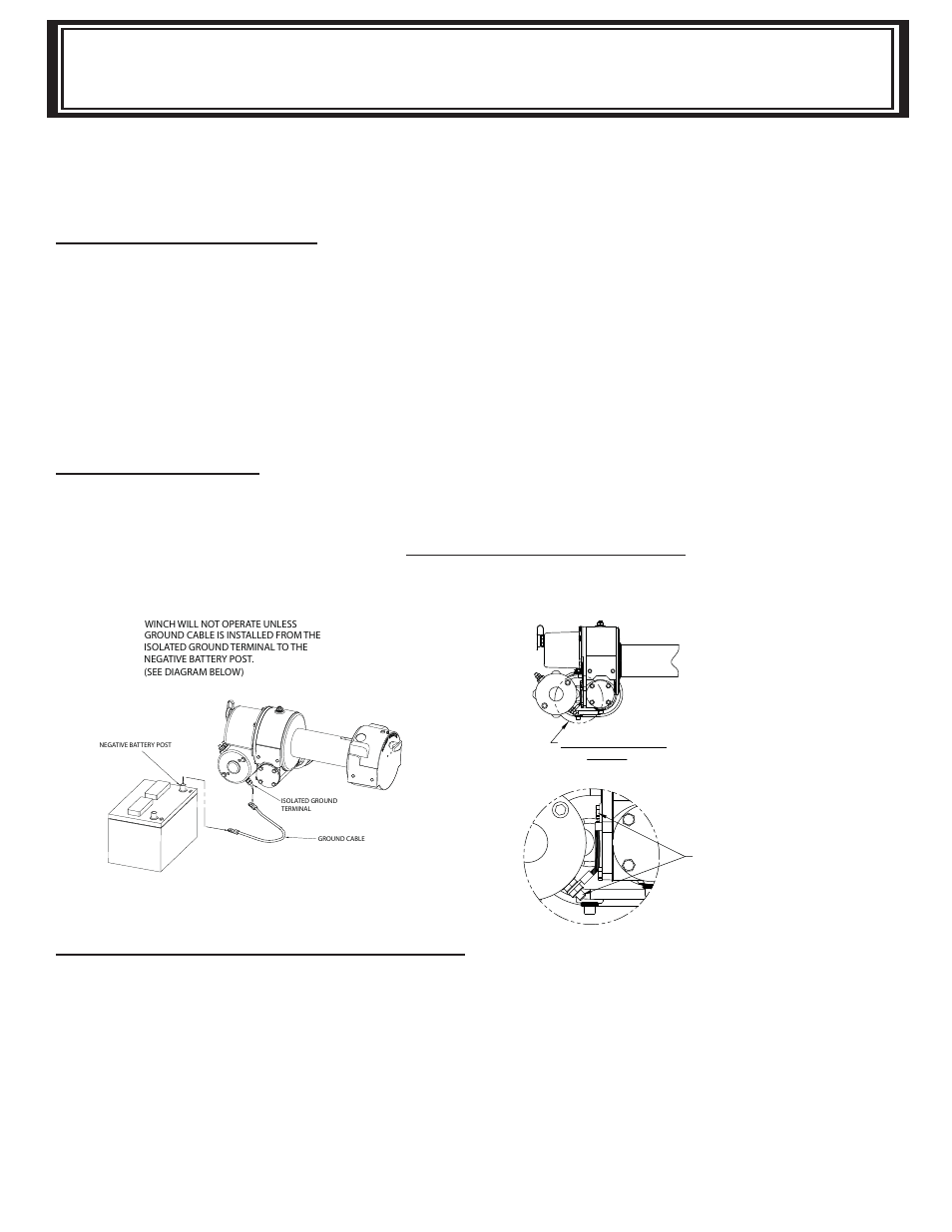 Winch mounting, Electrical connections, Cable installation | Adjusting the oil cooled worm brake | Ramsey Winch DC-300 RAM-LOK User Manual | Page 6 / 26