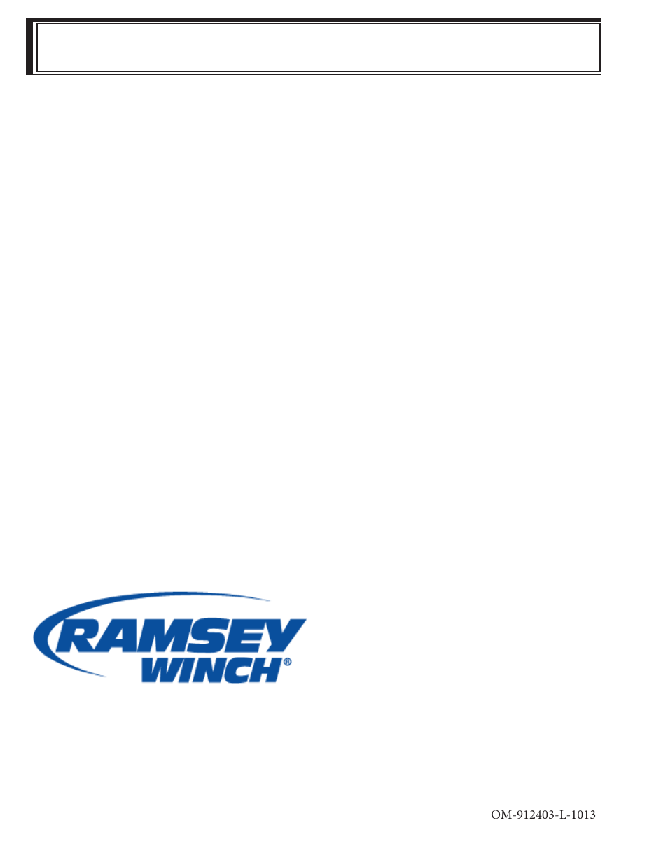 Ramsey winch company | Ramsey Winch DC-7/DC-7B User Manual | Page 24 / 24