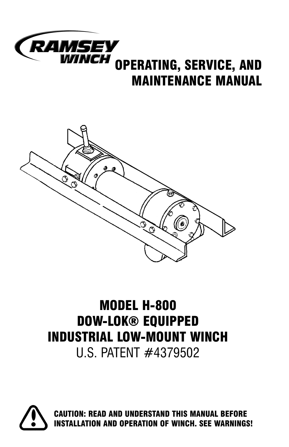 Ramsey Winch H-800 DOW-LOK User Manual | 20 pages