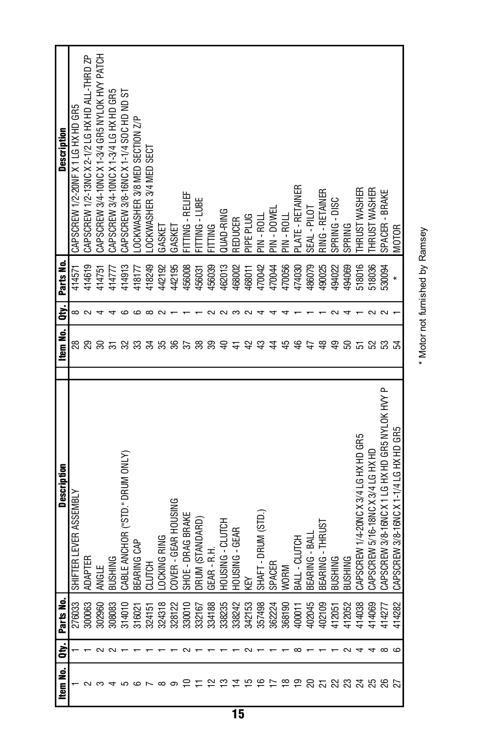 Ramsey Winch H-800 DOW-LOK User Manual | Page 17 / 20