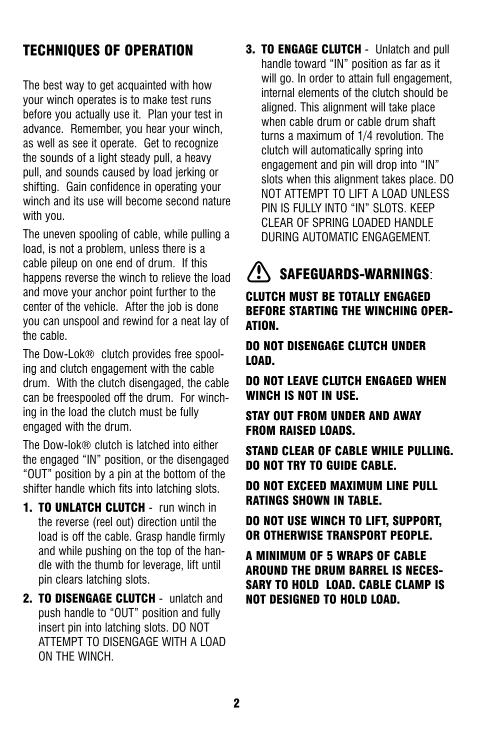 Ramsey Winch H-800 DOW-LOK User Manual | Page 4 / 20