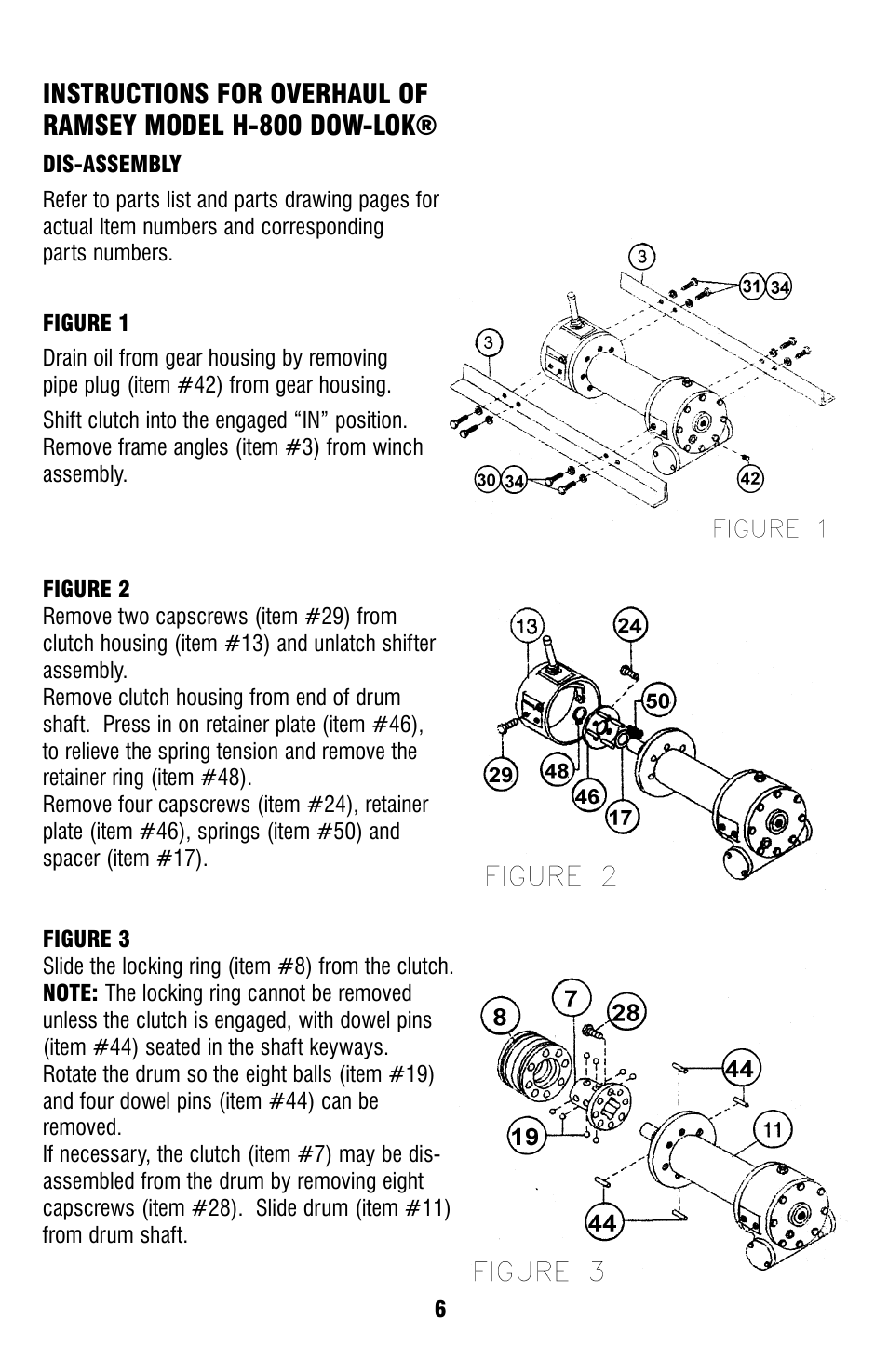 Ramsey Winch H-800 DOW-LOK User Manual | Page 8 / 20