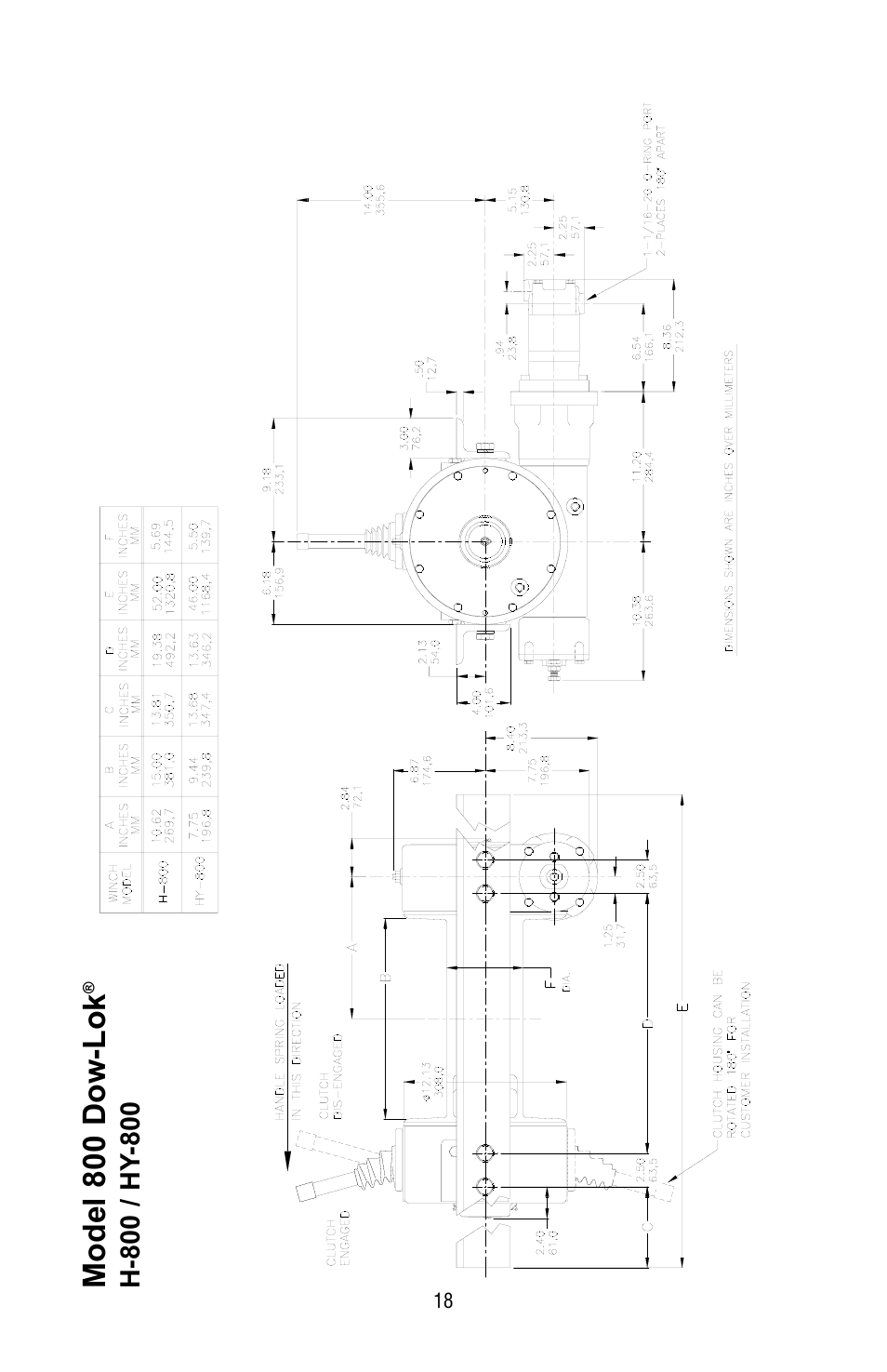 Model 800 dow-lok | Ramsey Winch H-800 DOW-LOK W/25000 LB RATING User Manual | Page 18 / 24