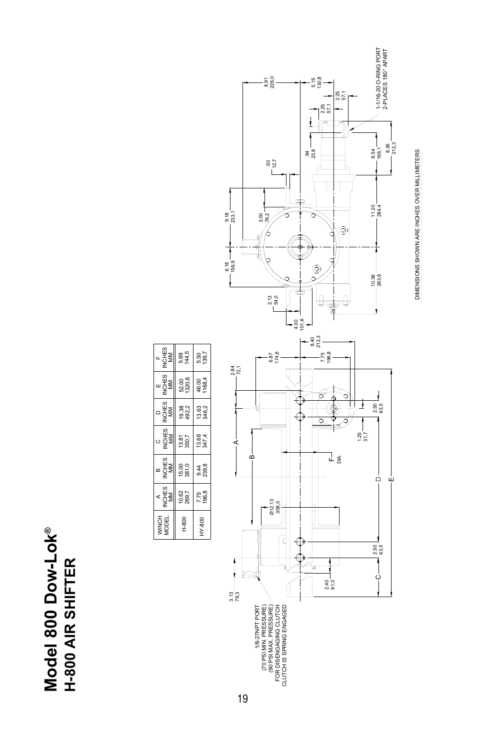 Model 800 dow-lok, H-800 air shifter | Ramsey Winch H-800 DOW-LOK W/25000 LB RATING User Manual | Page 19 / 24