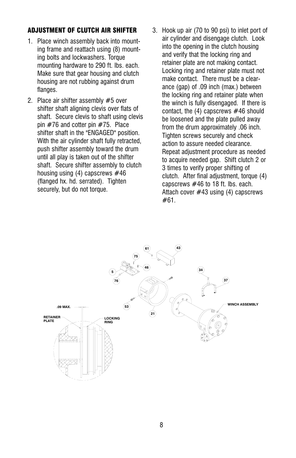 Ramsey Winch H-800 DOW-LOK W/25000 LB RATING User Manual | Page 8 / 24