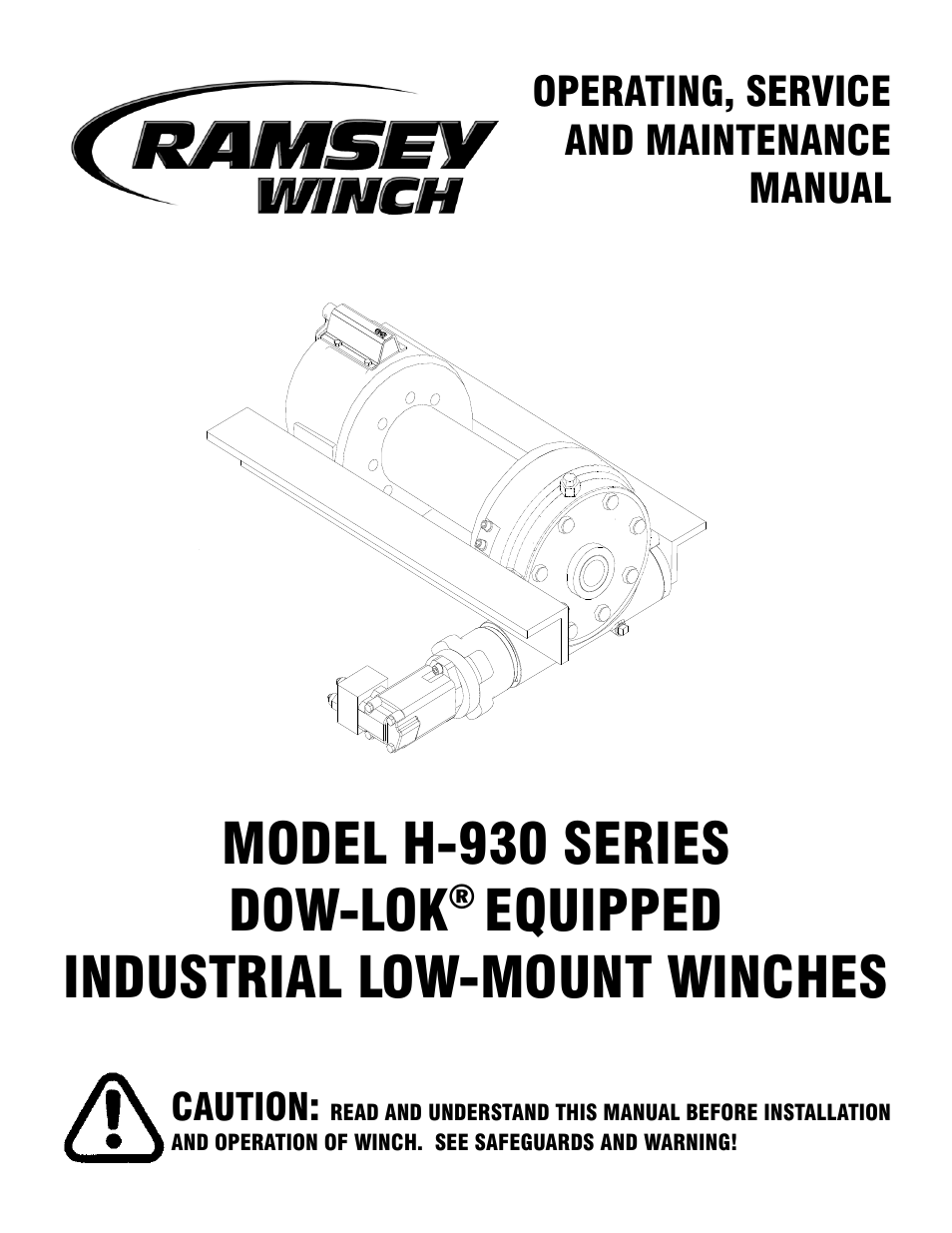 Ramsey Winch H930 Dow-Lok W/Counterbalance Valve, Less Brake User Manual | 20 pages