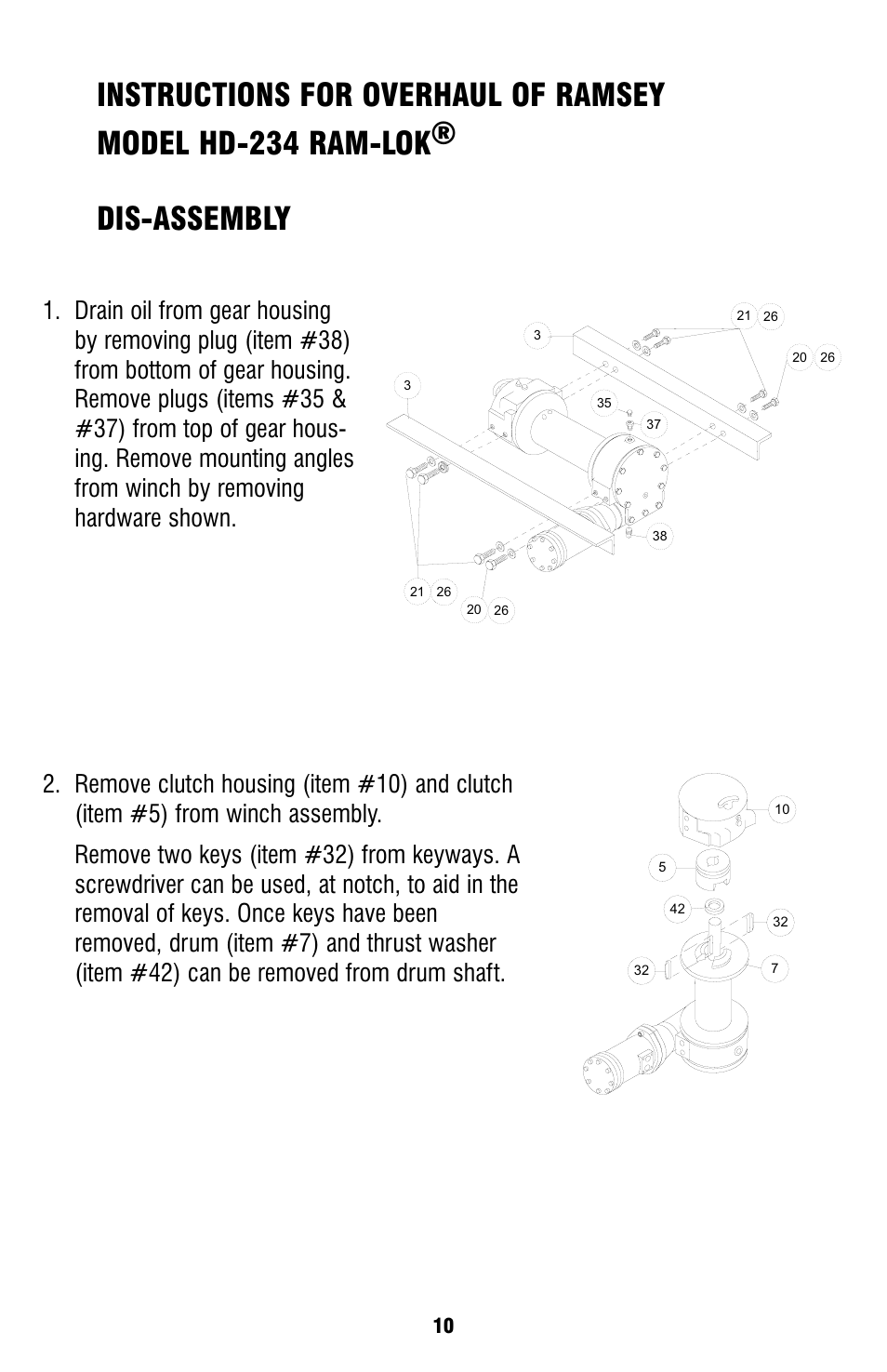 Ramsey Winch HD-234 User Manual | Page 10 / 24