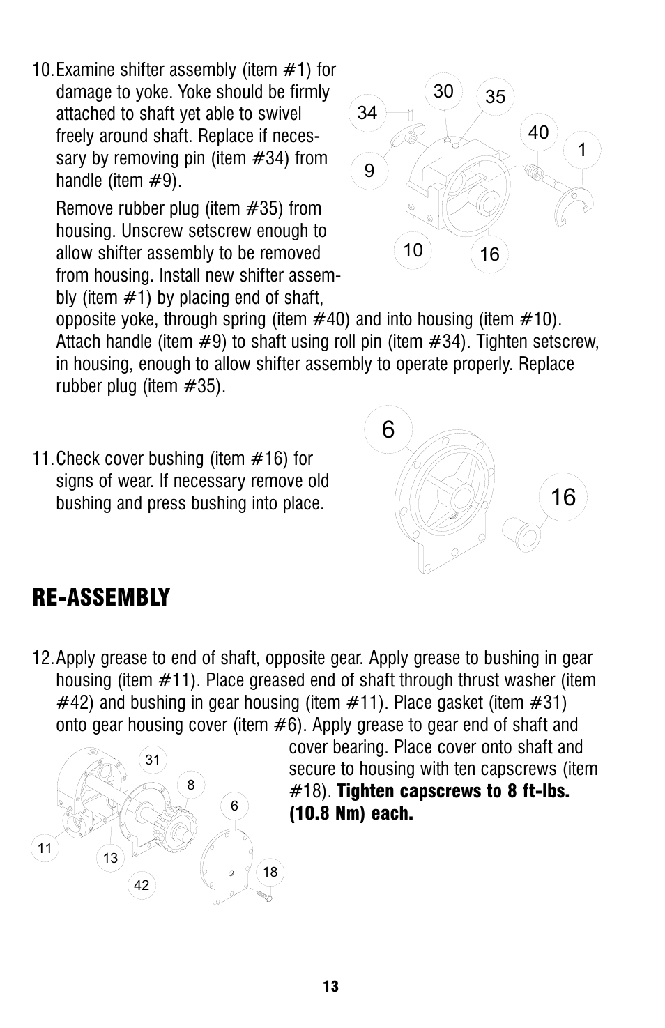 Re-assembly | Ramsey Winch HD-234 User Manual | Page 13 / 24