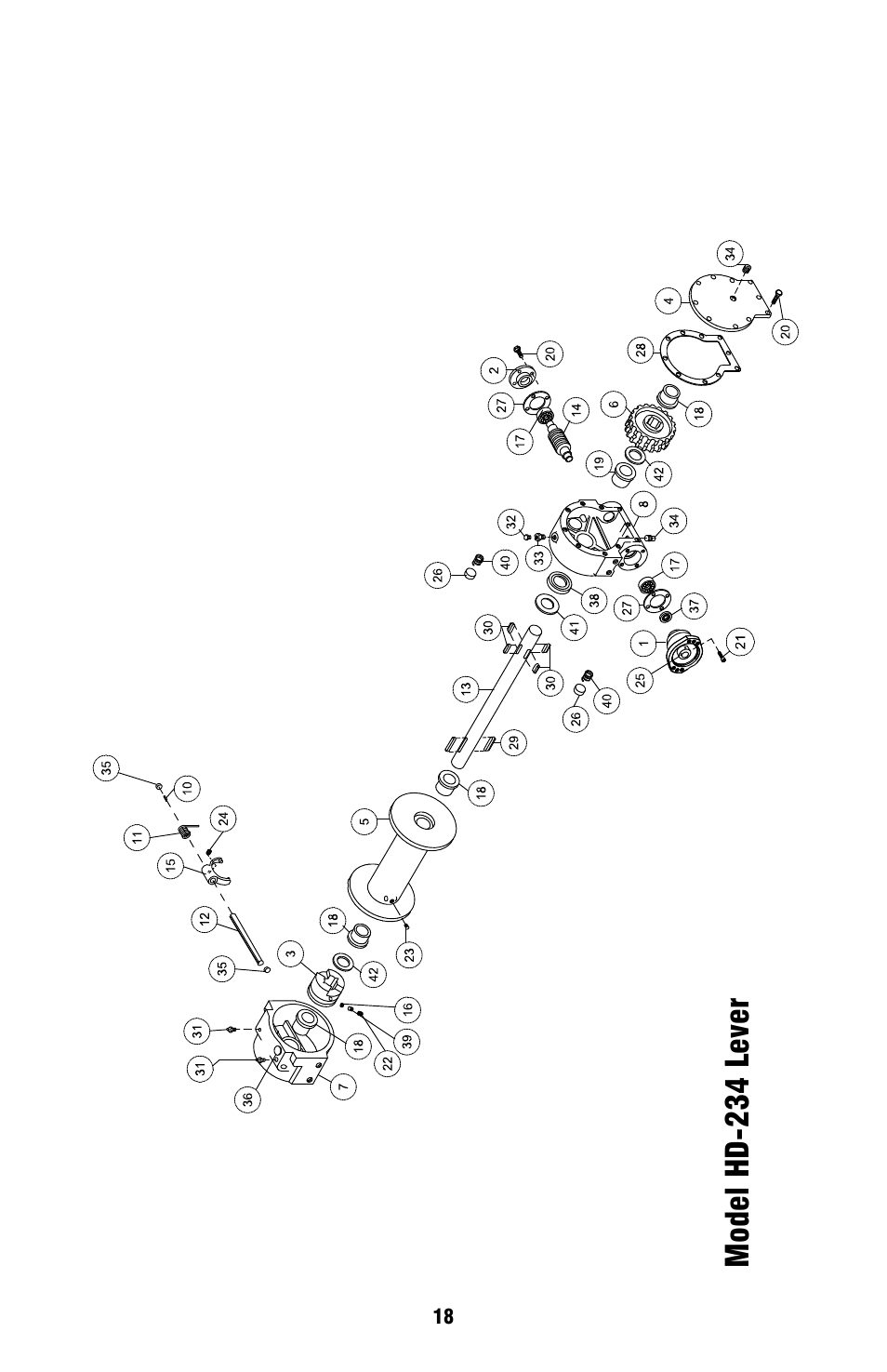 Model hd -234 lever | Ramsey Winch HD-234 User Manual | Page 18 / 20