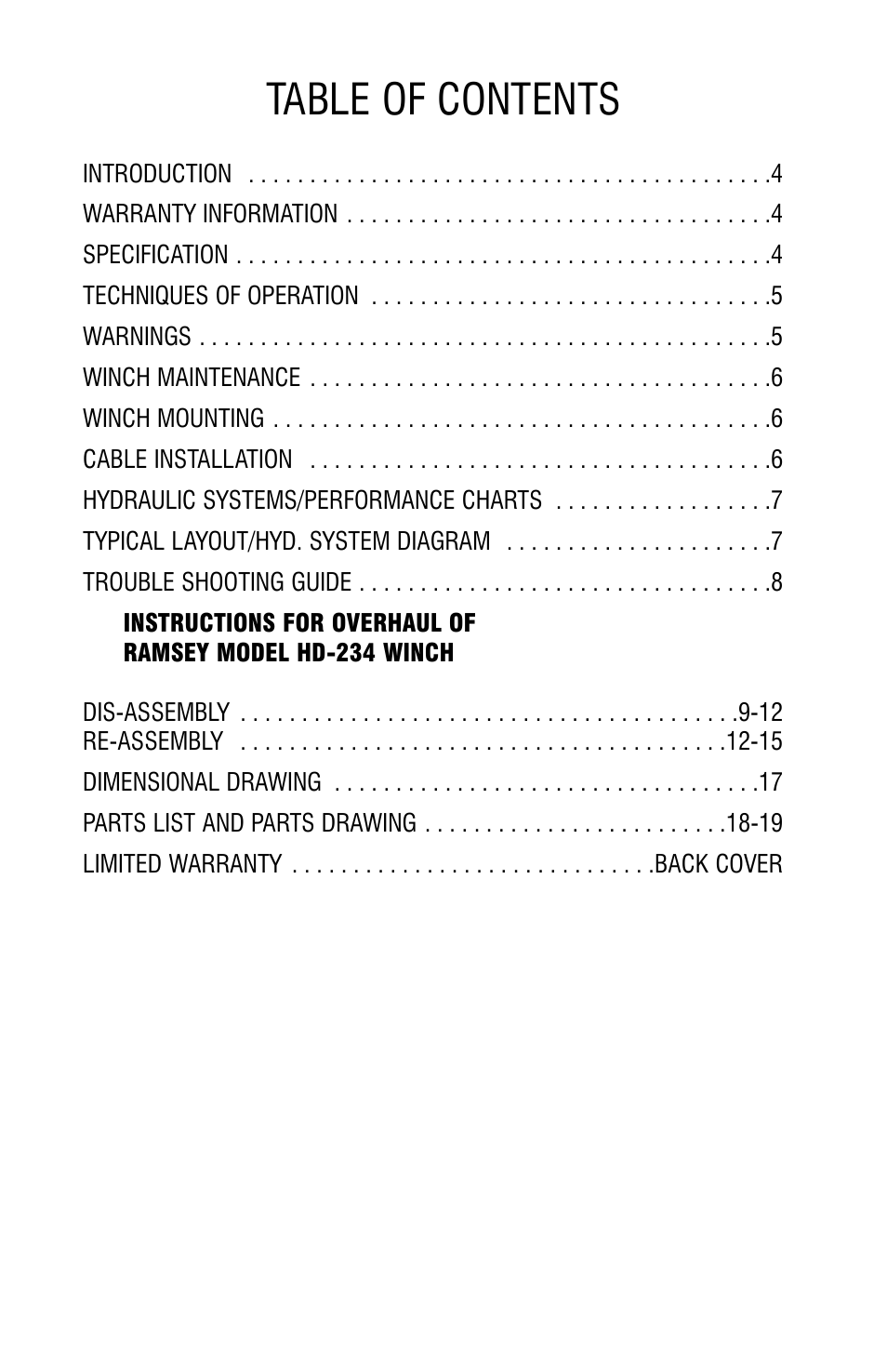 Ramsey Winch HD-234 User Manual | Page 3 / 20