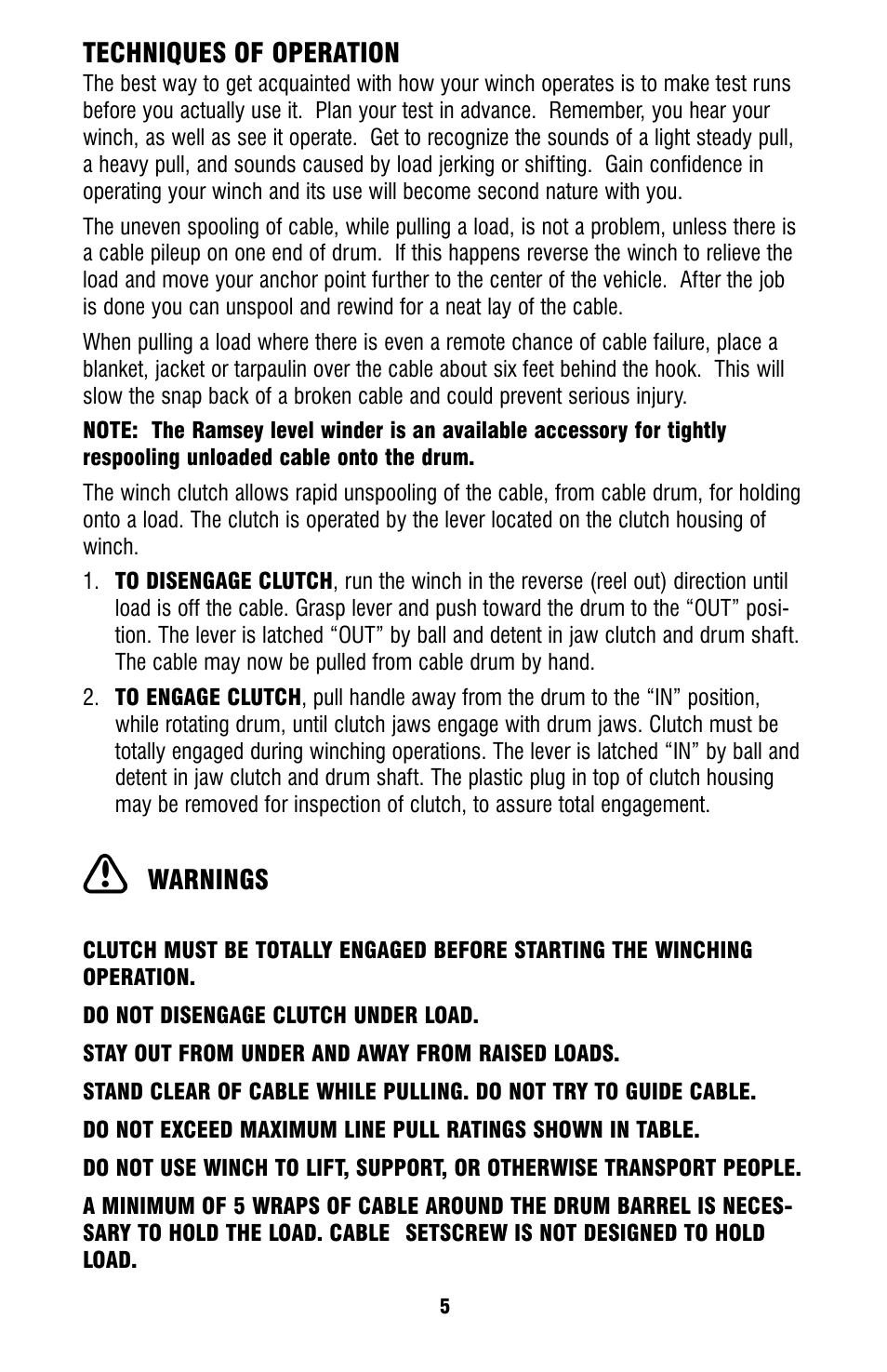 Ramsey Winch HD-234 User Manual | Page 5 / 20