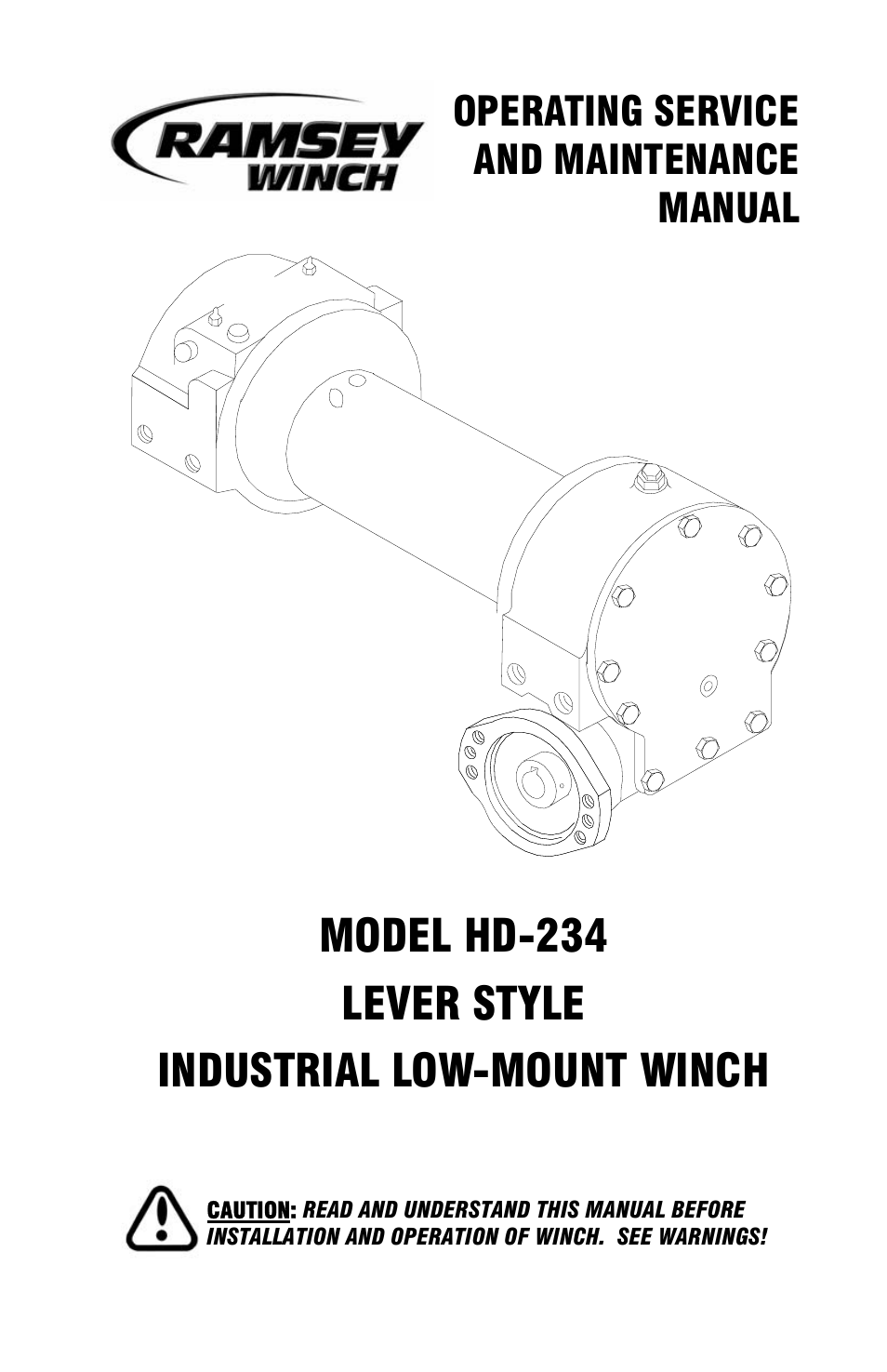 Ramsey Winch HD-234 LEVER STYLE User Manual | 20 pages