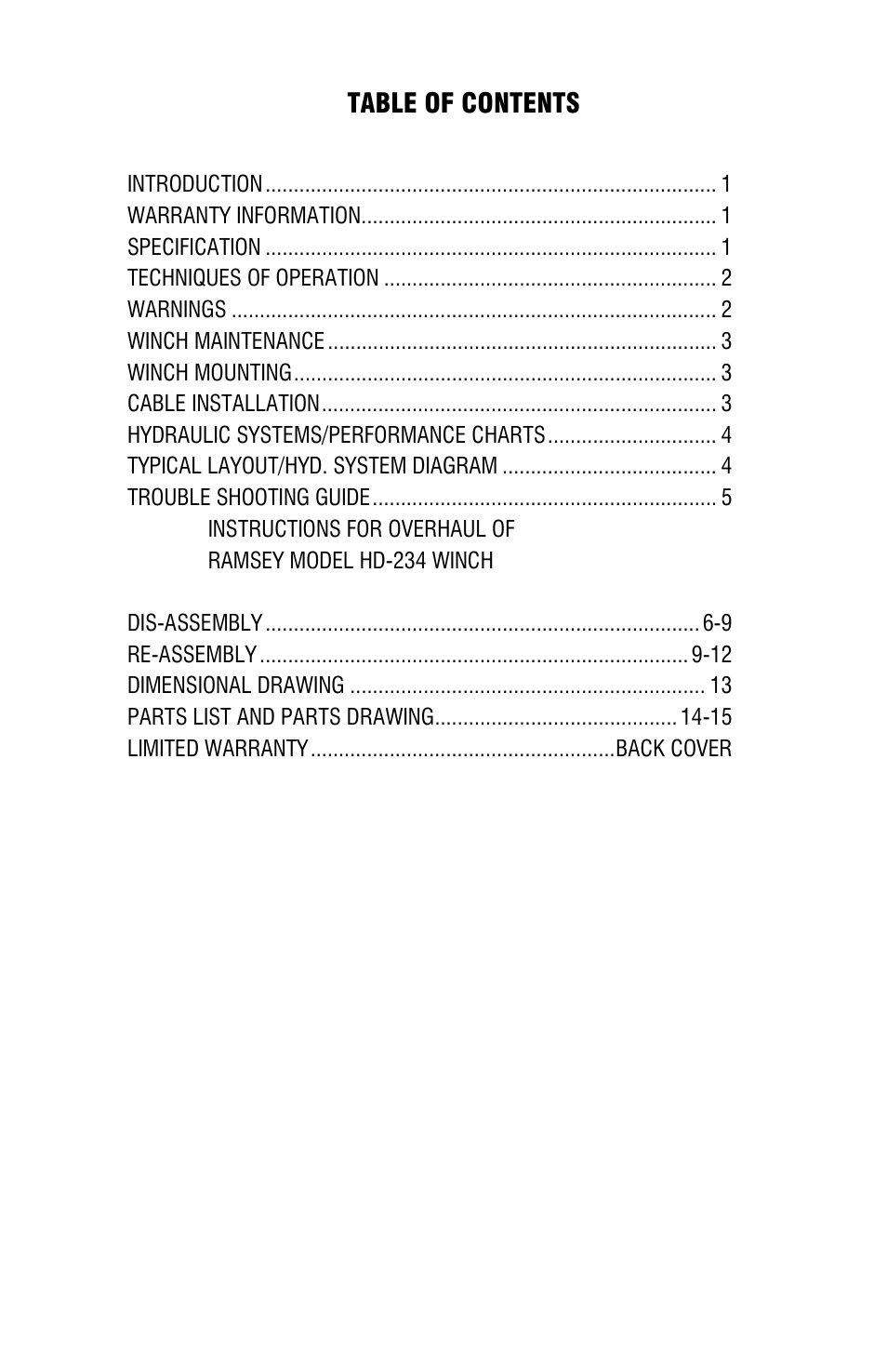 Ramsey Winch HD-234 LEVER STYLE User Manual | Page 3 / 20