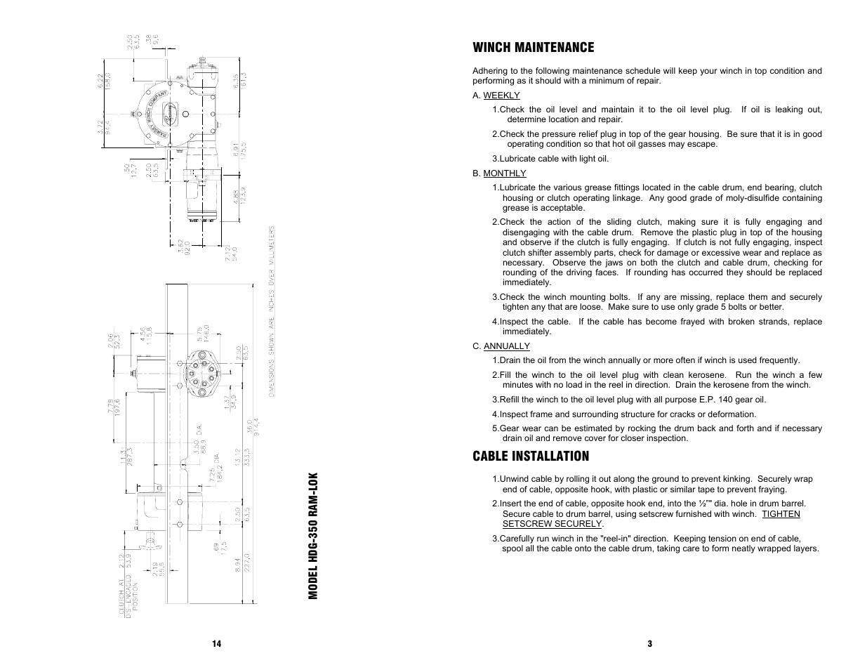 Ramsey Winch HDG-350 RAM LOK User Manual | Page 16 / 20