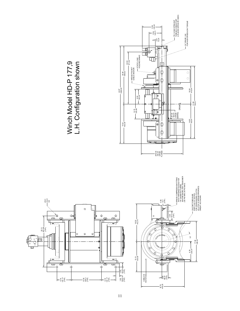 Winch model hd-p 177,9 l.h. configur ation s hown | Ramsey Winch HD-P 177,9 User Manual | Page 14 / 73