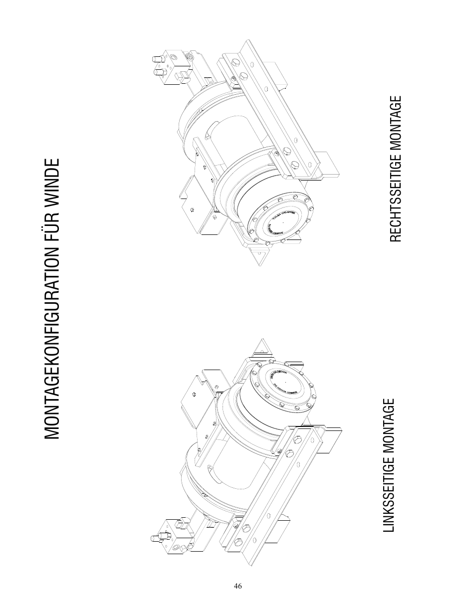 Mont agek onfigur ation für winde | Ramsey Winch HD-P 177,9 User Manual | Page 49 / 73