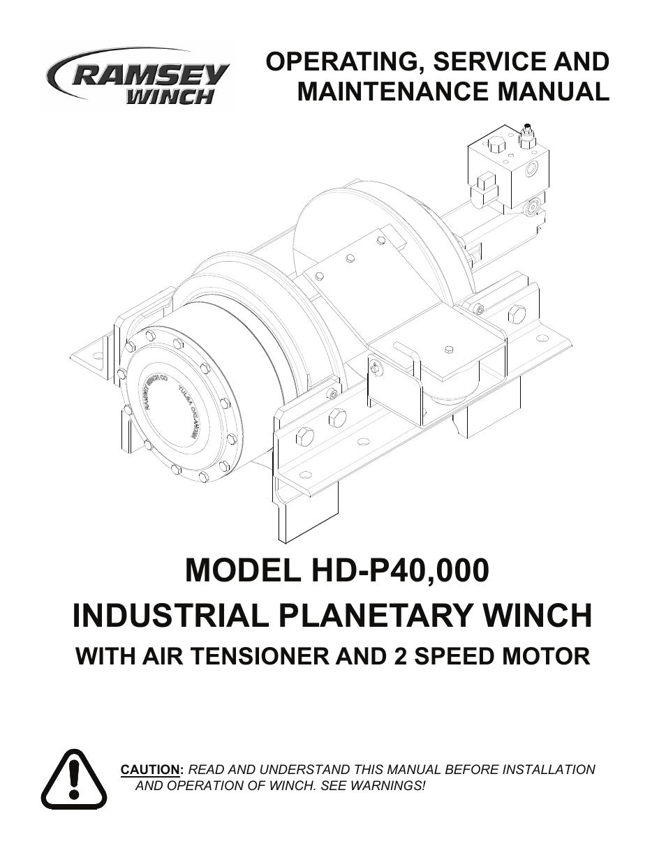Ramsey Winch HD-P40000 W/TNR & 2 SPEED MOTOR User Manual | 19 pages