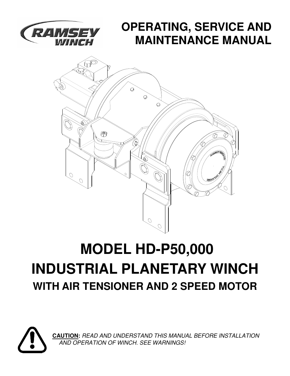 Ramsey Winch HD-P50000 W/TNR & 2 SPEED MOTOR User Manual | 19 pages