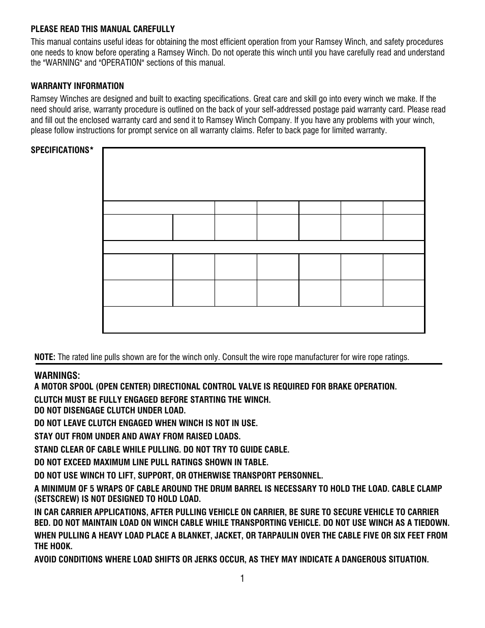 Ramsey Winch HD-P8000 FOR NRC User Manual | Page 3 / 20