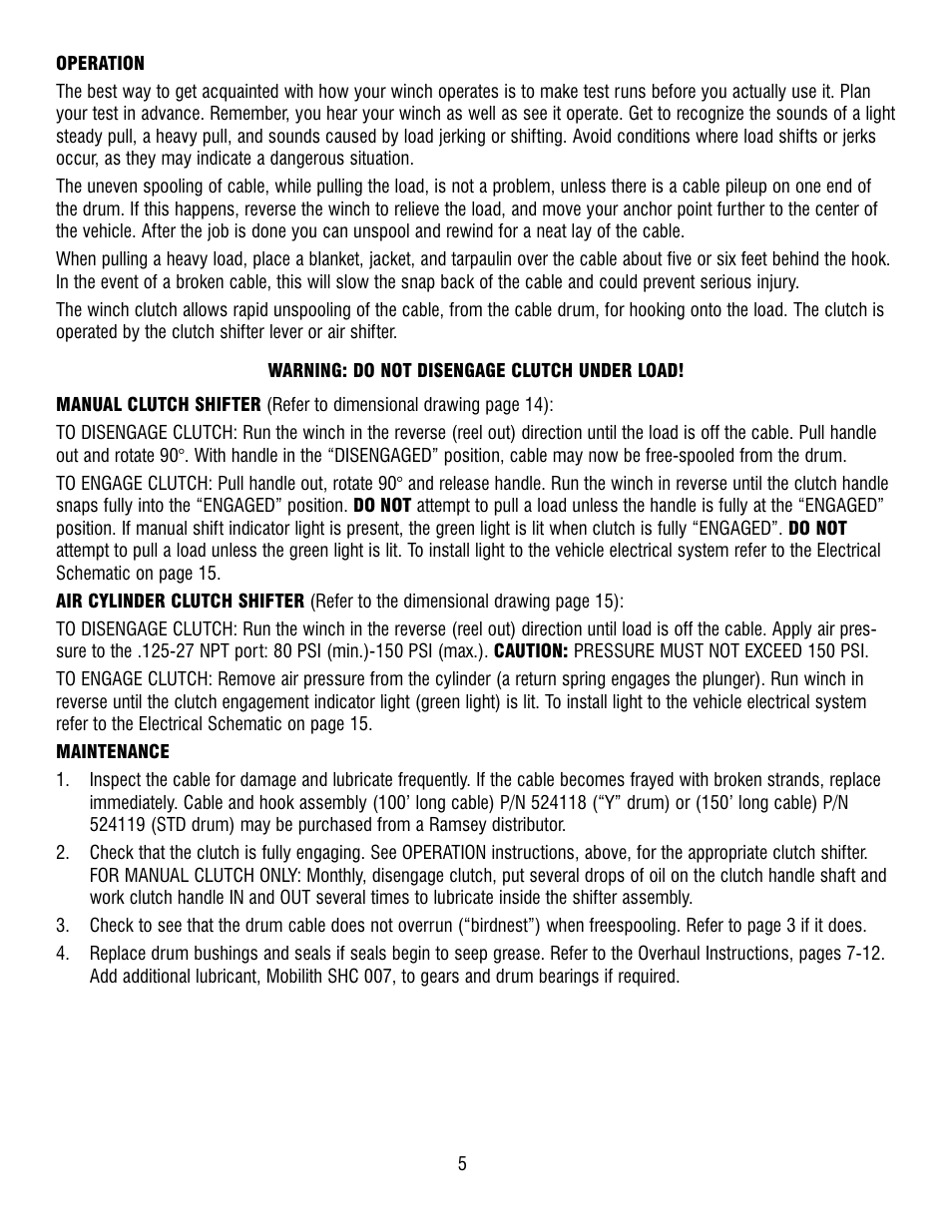 Ramsey Winch HD-P8000 914178-0209 User Manual | Page 7 / 24