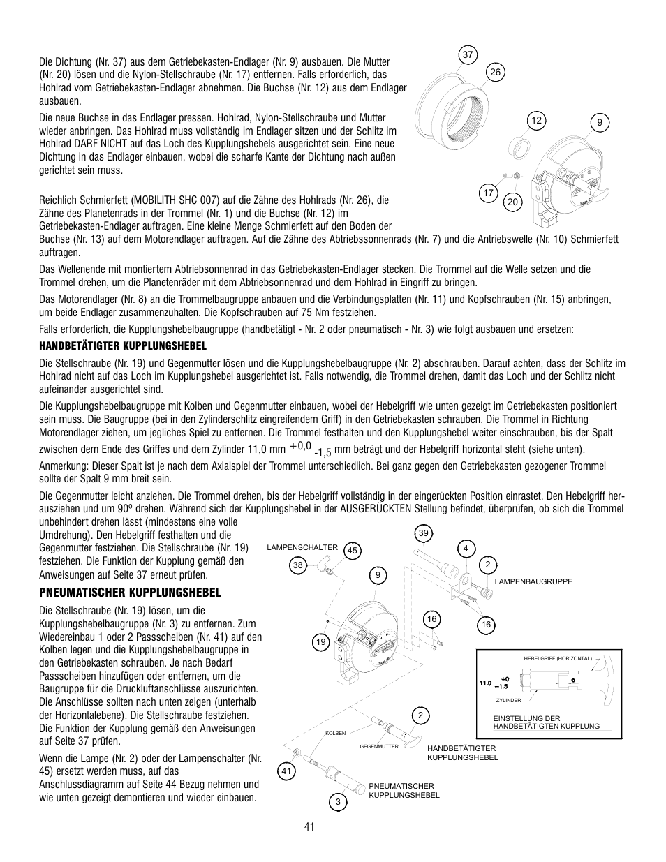 Pneumatischer kupplungshebel | Ramsey Winch HD-P8000 User Manual | Page 41 / 64