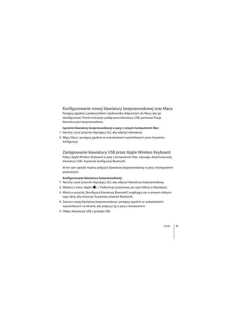 Obacz na, Stronie 31, Obacz na stronie 31 | Apple Wireless Keyboard (2009) User Manual | Page 31 / 44
