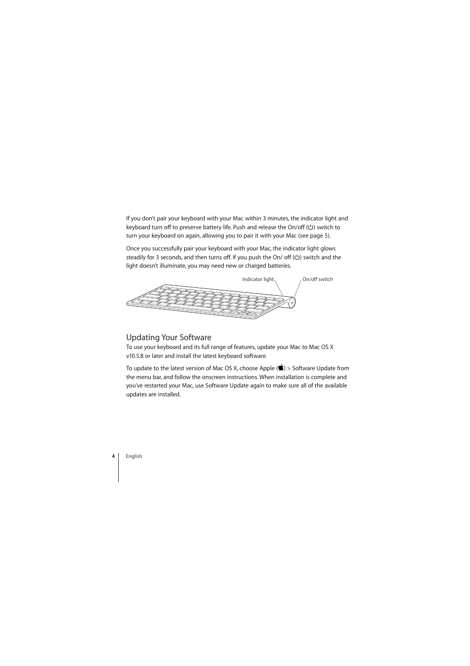 Updating your software | Apple Wireless Keyboard (2009) User Manual | Page 4 / 44