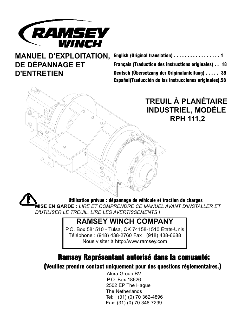 Rph111,2 fr 1211 | Ramsey Winch RPH 111,2 Planetary Industrial User Manual | Page 22 / 81