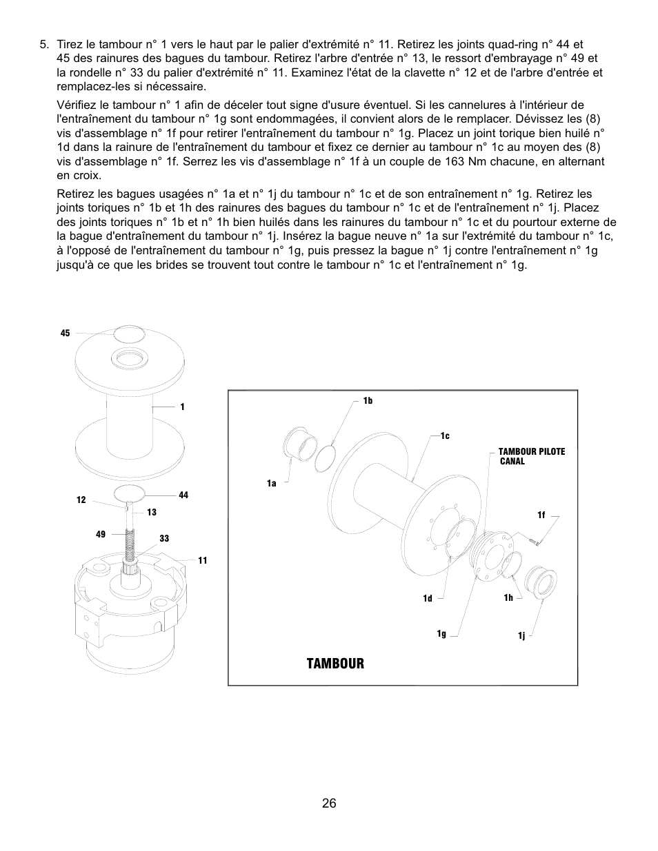 Tambour | Ramsey Winch RPH 111,2 Planetary Industrial User Manual | Page 30 / 81