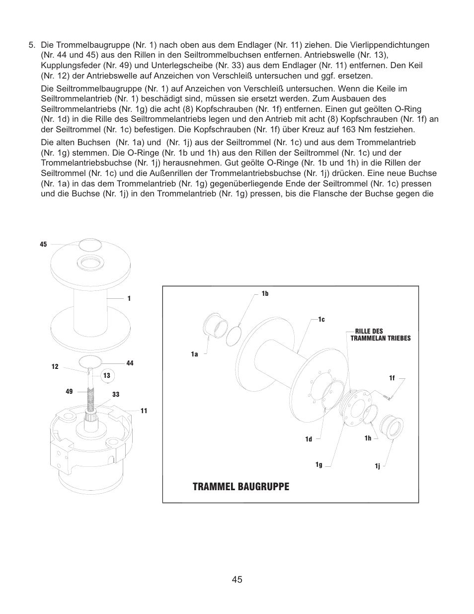 Trammel baugruppe | Ramsey Winch RPH 111,2 Planetary Industrial User Manual | Page 50 / 81