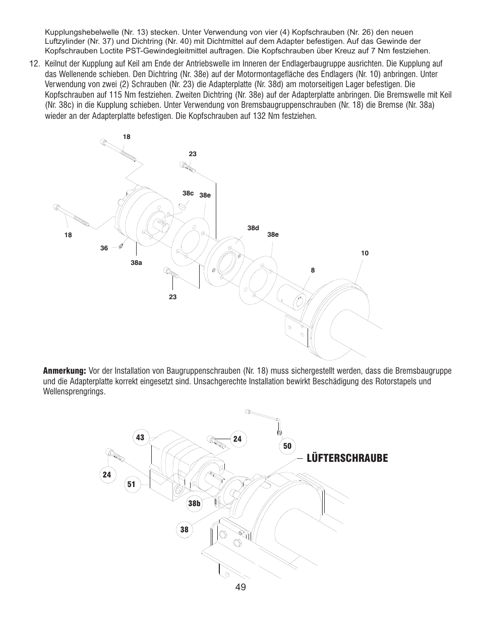 Lüfterschraube | Ramsey Winch RPH 111,2 Planetary Industrial User Manual | Page 54 / 81