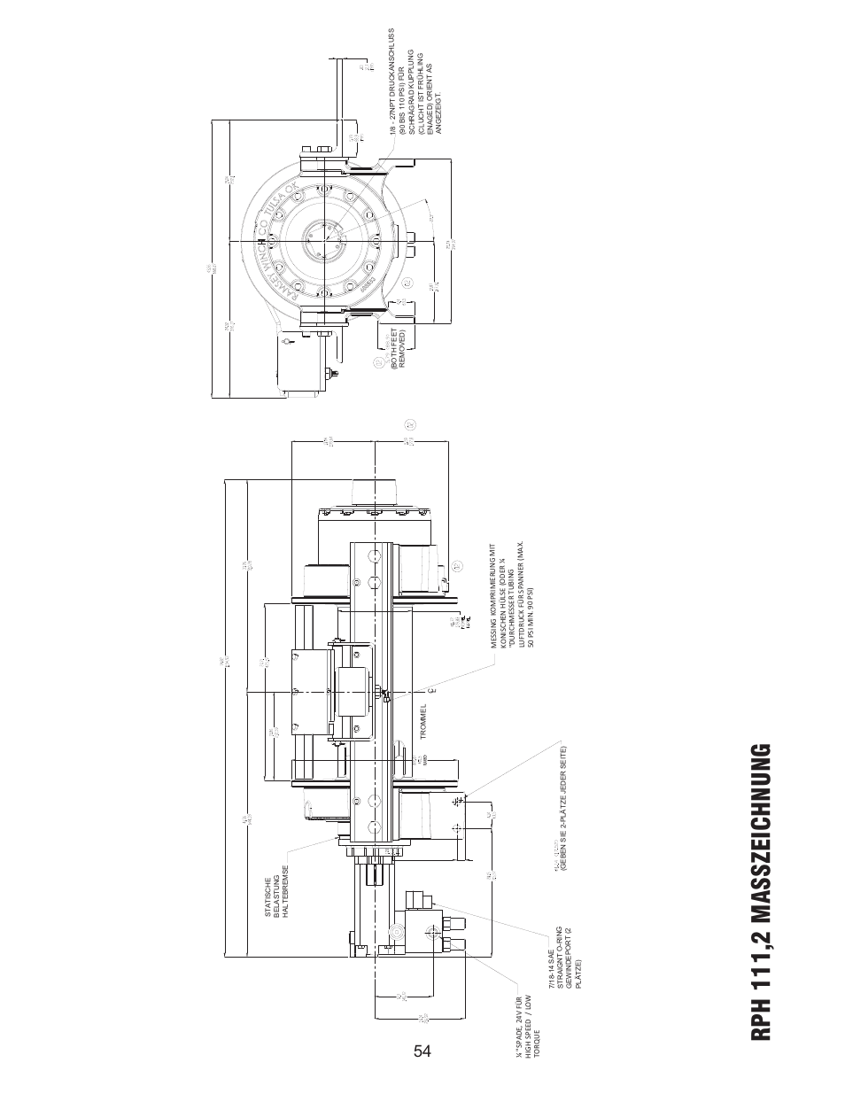 Rph 111,2 masszeichnung | Ramsey Winch RPH 111,2 Planetary Industrial User Manual | Page 56 / 81