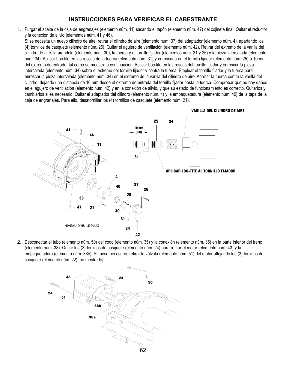 Instrucciones para verificar el cabestrante | Ramsey Winch RPH 111,2 Planetary Industrial User Manual | Page 68 / 81