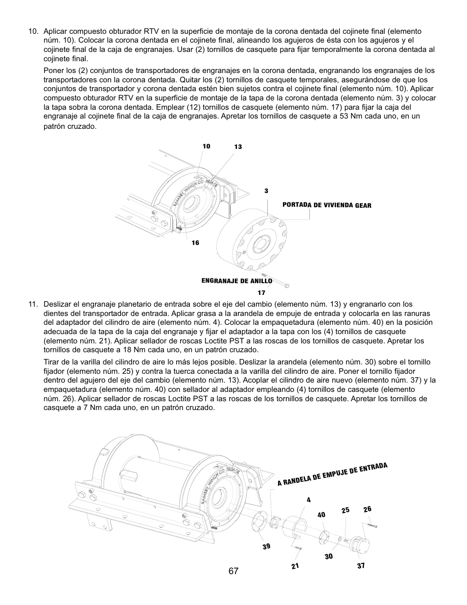 Ramsey Winch RPH 111,2 Planetary Industrial User Manual | Page 73 / 81