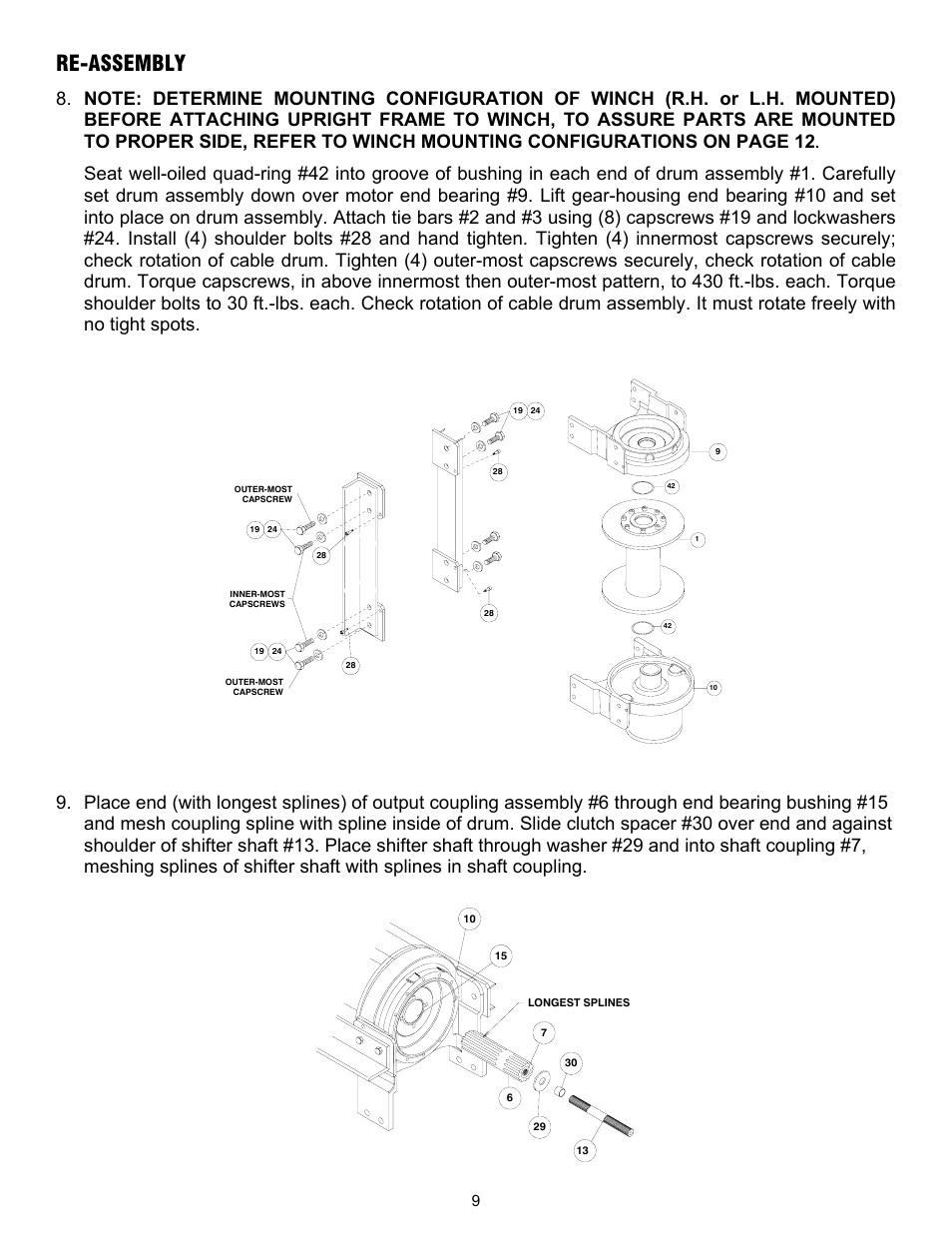 Re-assembly | Ramsey Winch RPH 45000 OVERWOUND W/ AIR TENSIONER & 2 SPEED MOTOR User Manual | Page 11 / 20