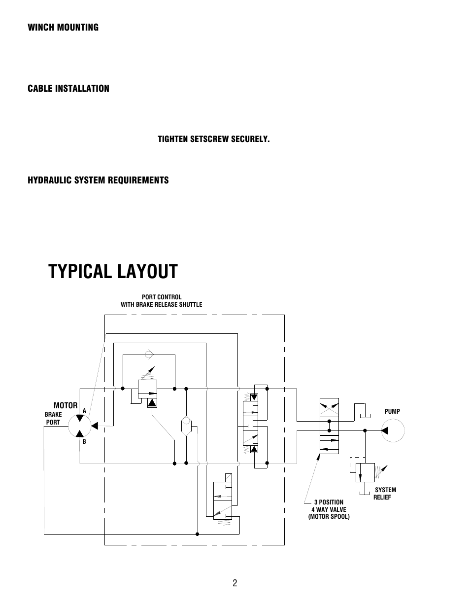 Typical layout | Ramsey Winch RPH 50000 UW/TNR & 2 SPEED MOTOR User Manual | Page 4 / 29