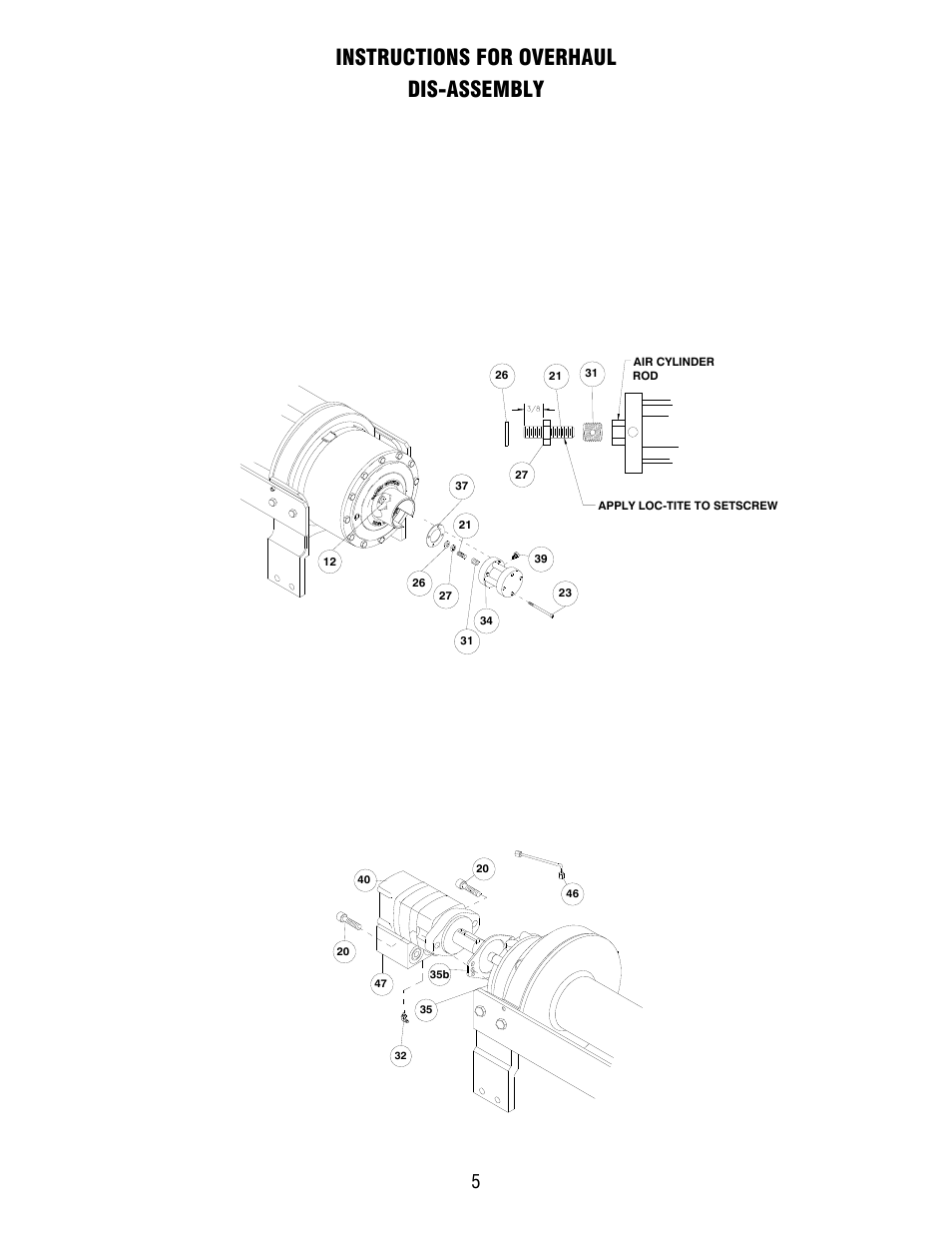 Instructions for overhaul dis-assembly | Ramsey Winch RPH 50000 UW/TNR & 2 SPEED MOTOR User Manual | Page 7 / 29