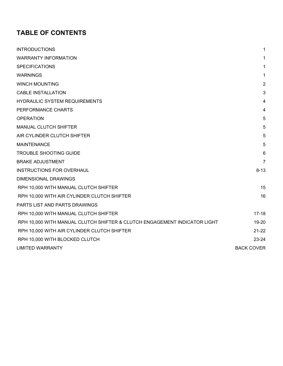 Ramsey Winch RPH-10000 User Manual | Page 3 / 28