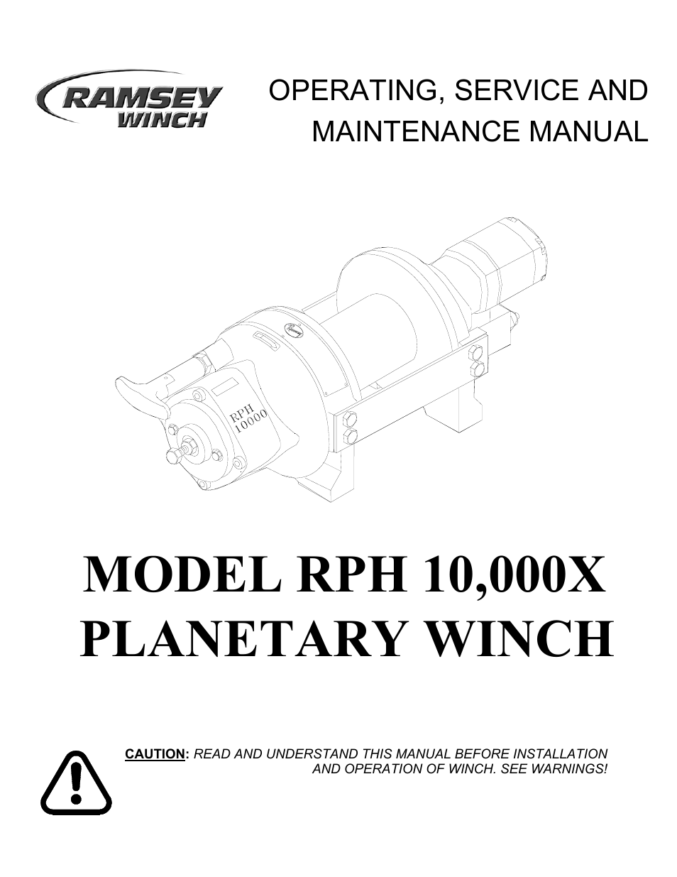 Ramsey Winch RPH-10000X User Manual | 20 pages