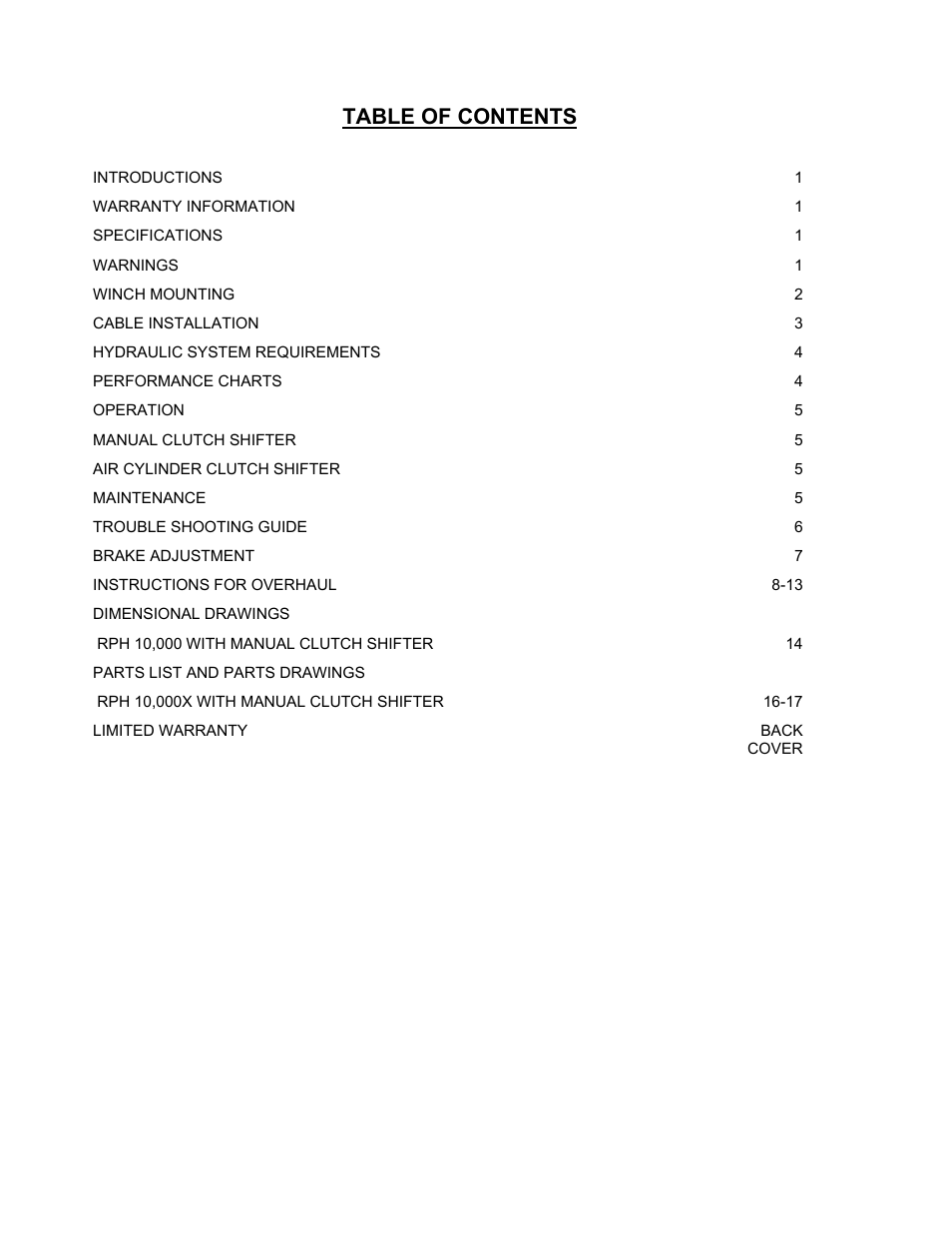 Ramsey Winch RPH-10000X User Manual | Page 2 / 20