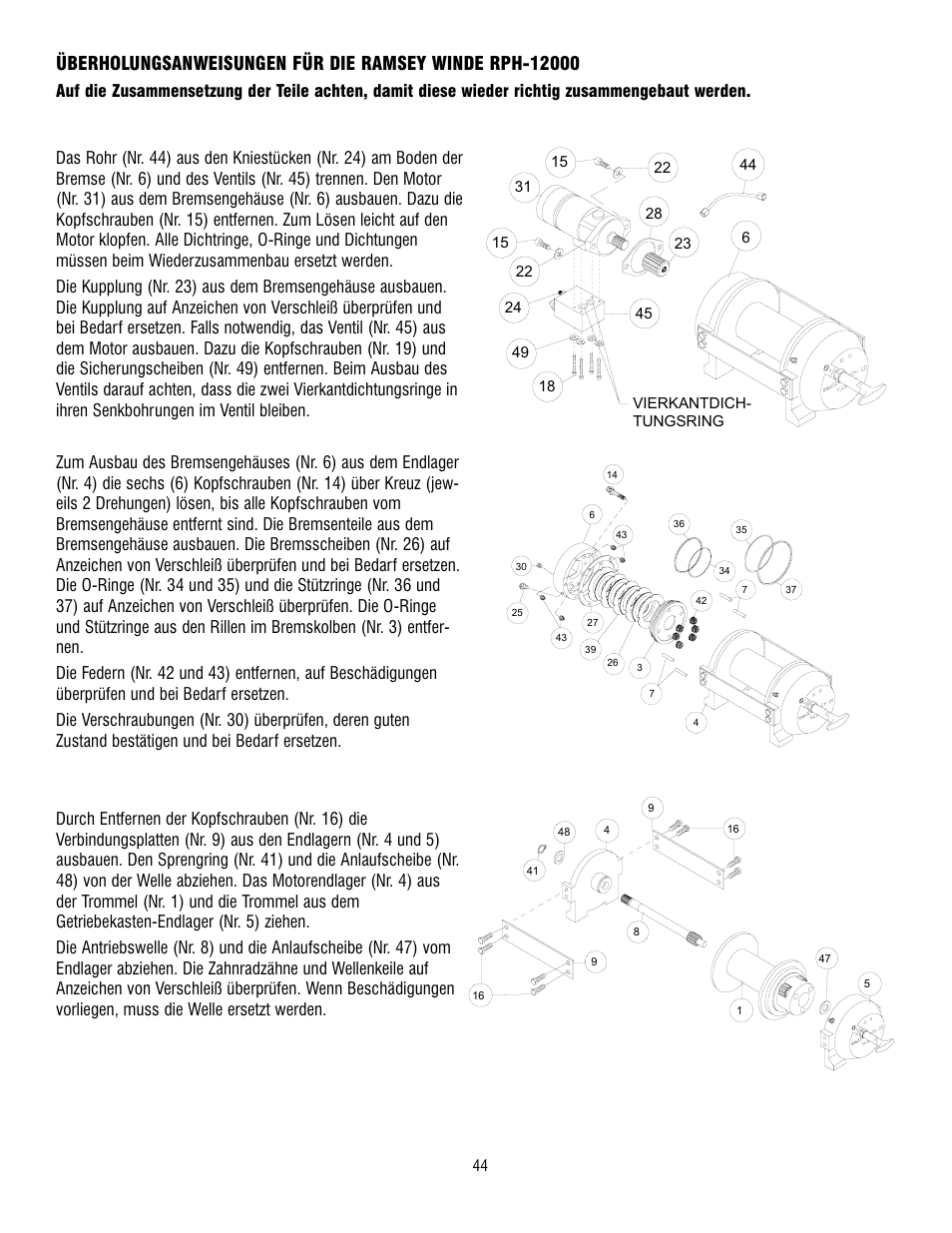 Ramsey Winch RPH-12000 User Manual | Page 44 / 72