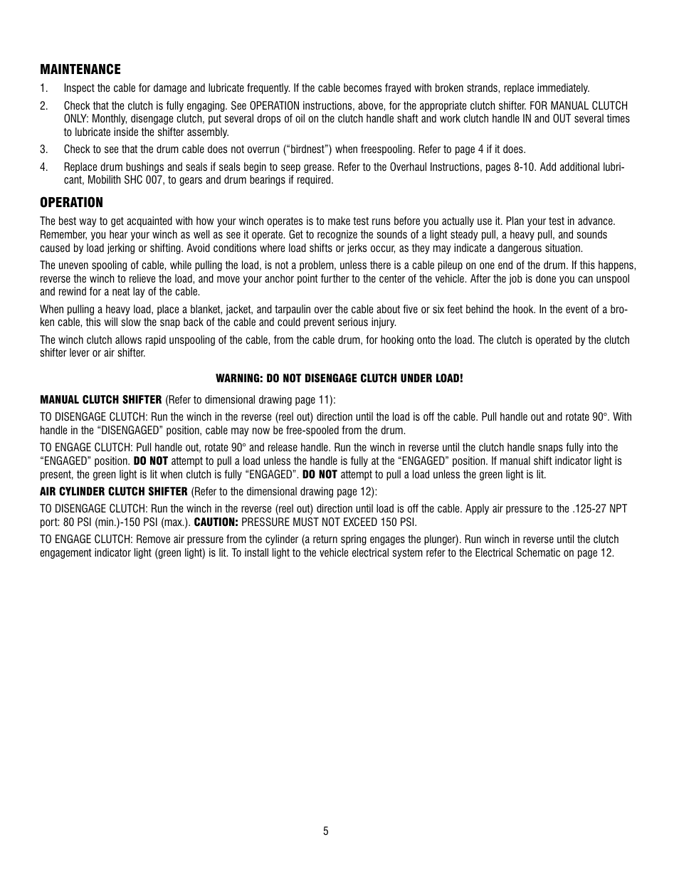 Ramsey Winch RPH-12000 User Manual | Page 5 / 72