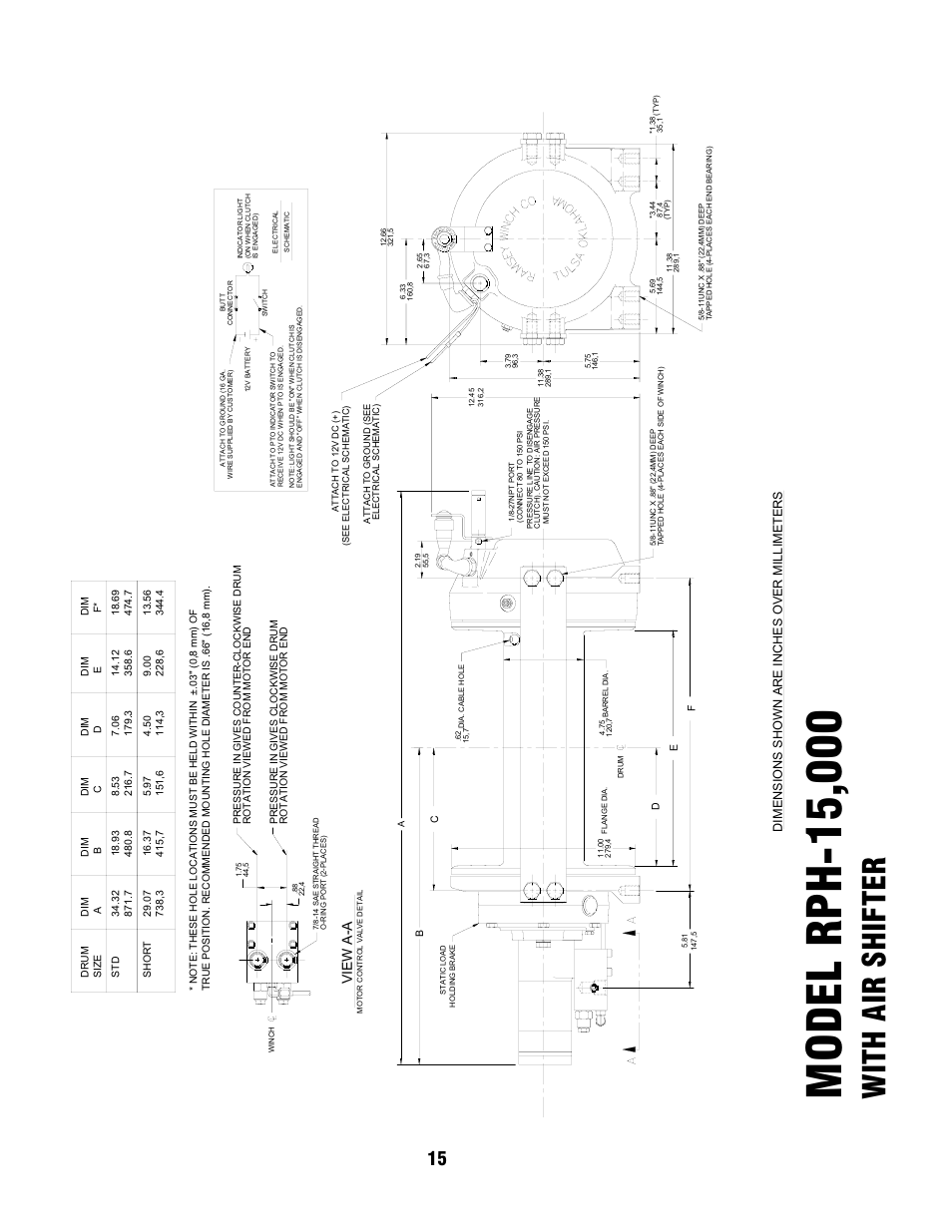 With air shif ter, Vi ew a- a | Ramsey Winch RPH-15000 (CURRENT) User Manual | Page 15 / 20