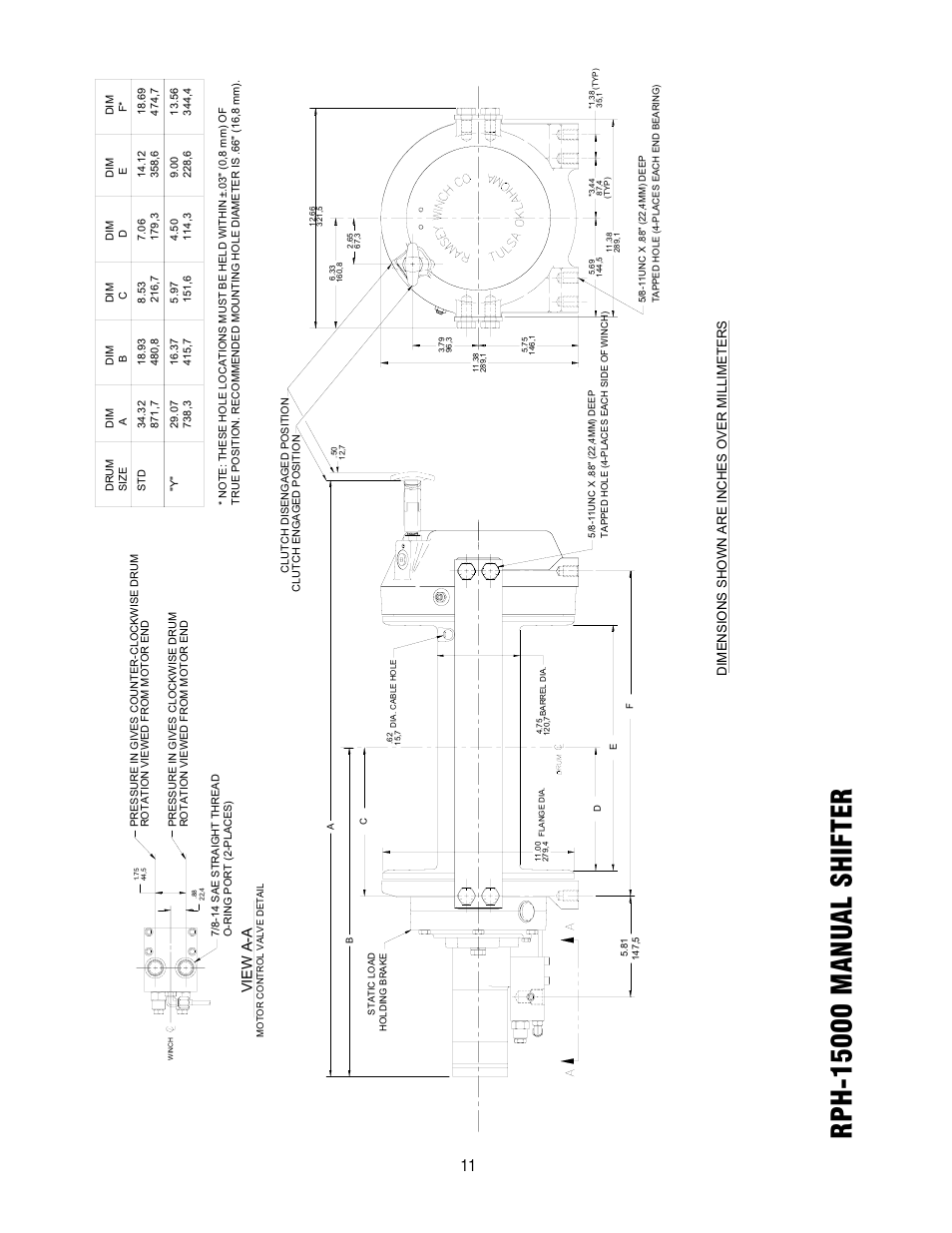 View a-a | Ramsey Winch RPH-15000 User Manual | Page 11 / 64