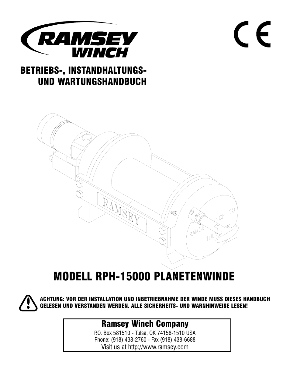 Betriebs-, instandhaltungs- und wartungshandbuch | Ramsey Winch RPH-15000 User Manual | Page 33 / 64